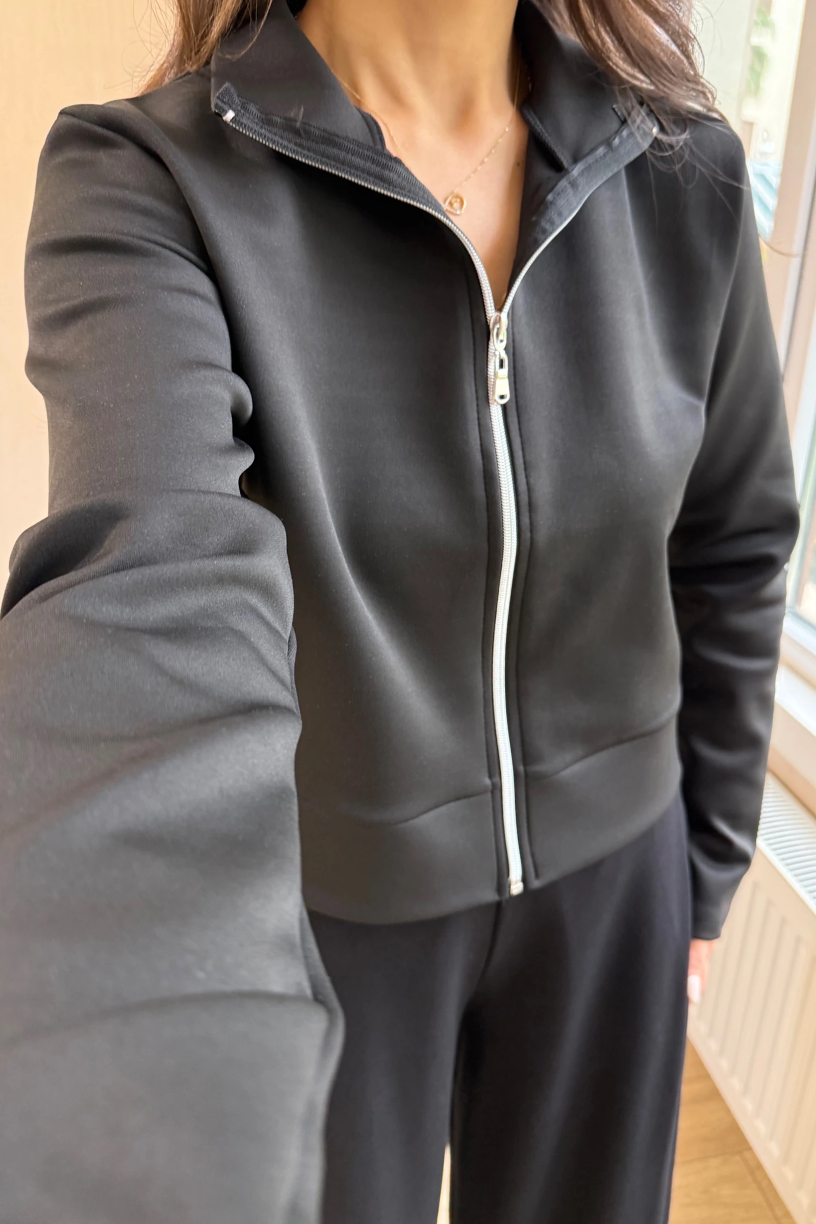 Akira Scuba Kumaş  Ceket - Siyah