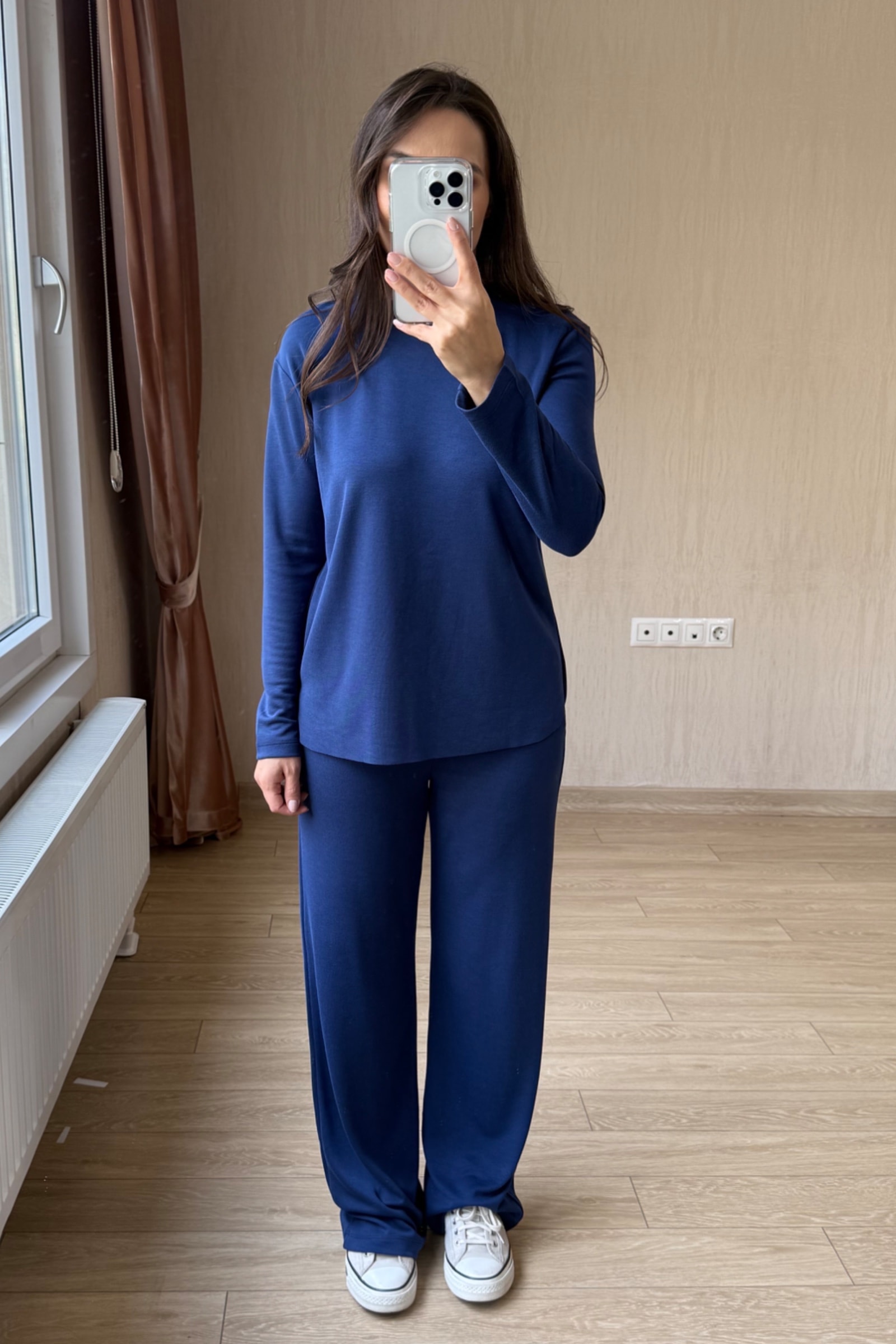 Boss Dumanlı Orj Modal Parça Krop Dəsti - Lacivert