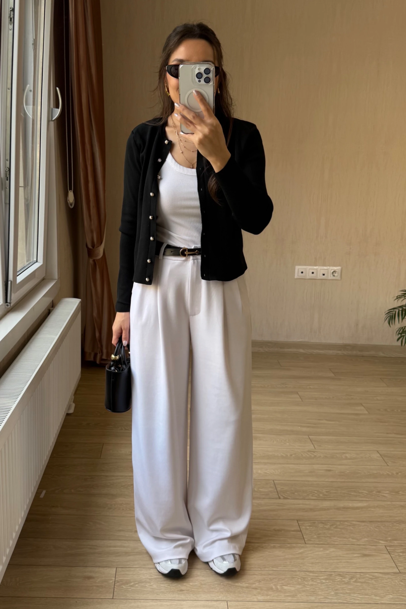 Elina Düğmeli Triko Hırka - Siyah