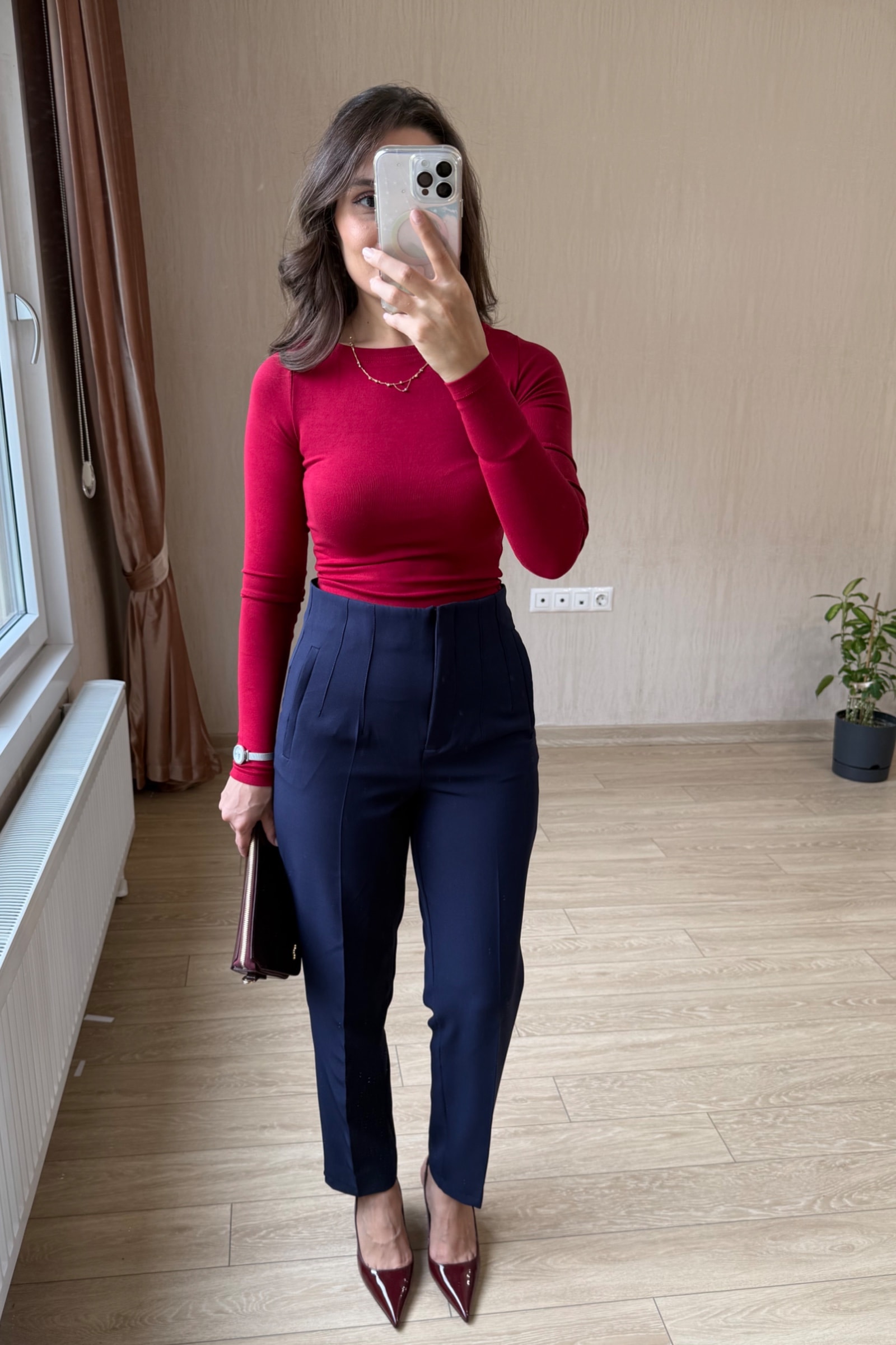 Chole ZR Model Önden Pensli Kumaş Pantolon - Lacivert