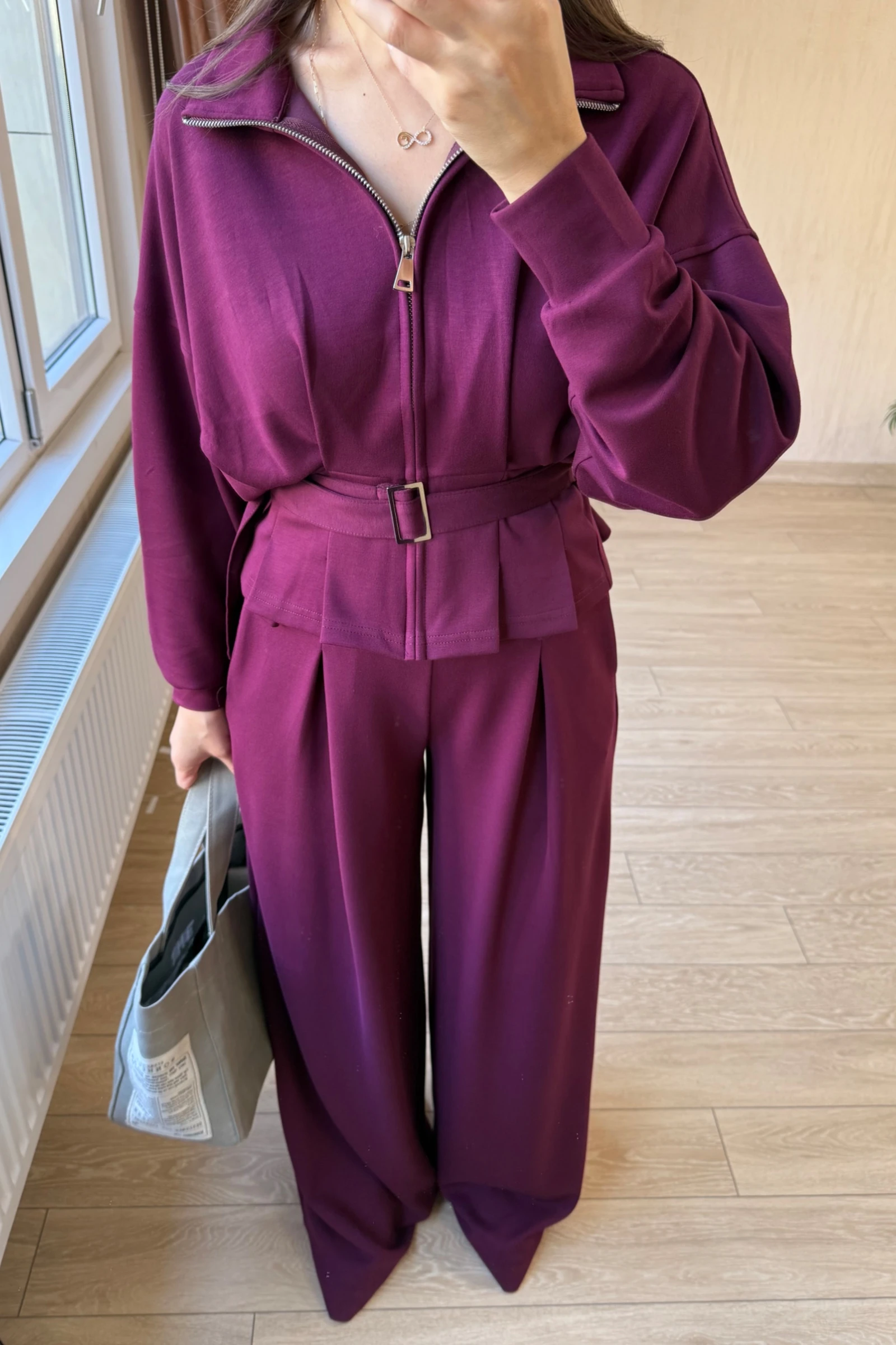  Olvera Orj Modal Kumaş Oysh Model  Ceketli Takım - Mürdüm