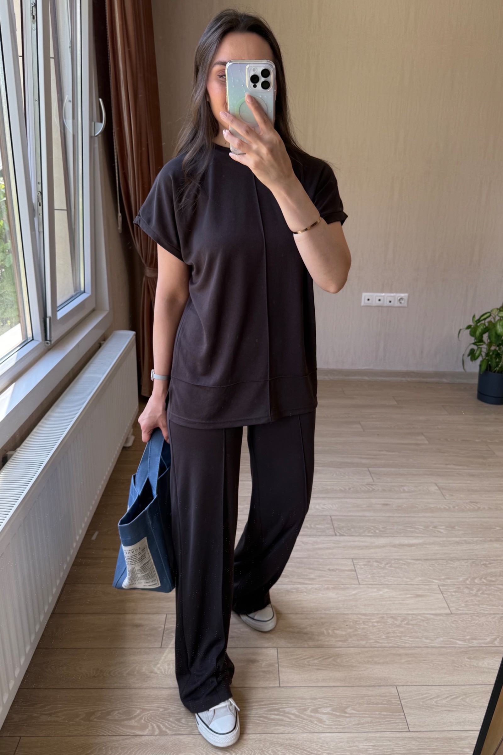 Nora Çımalı Modal Kumaş Takım - Kahverengi