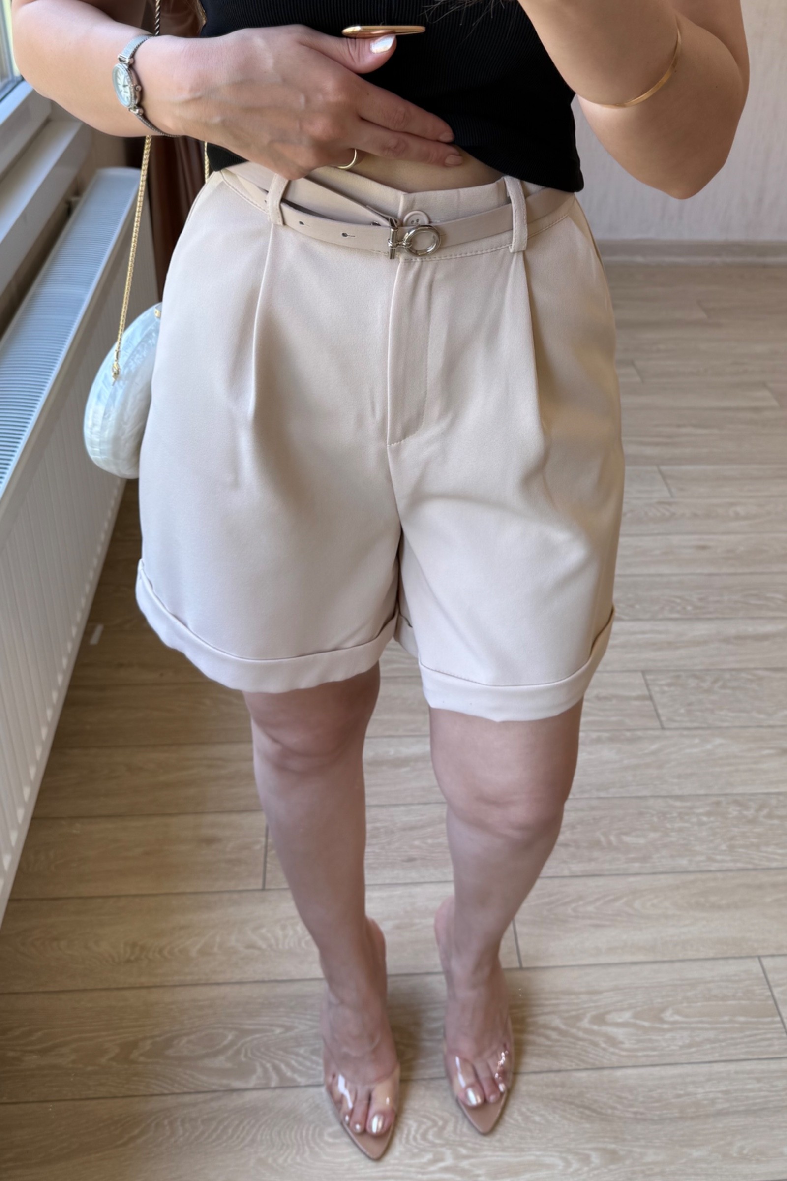 Orj ZR Latte Tensel Şort - Bej