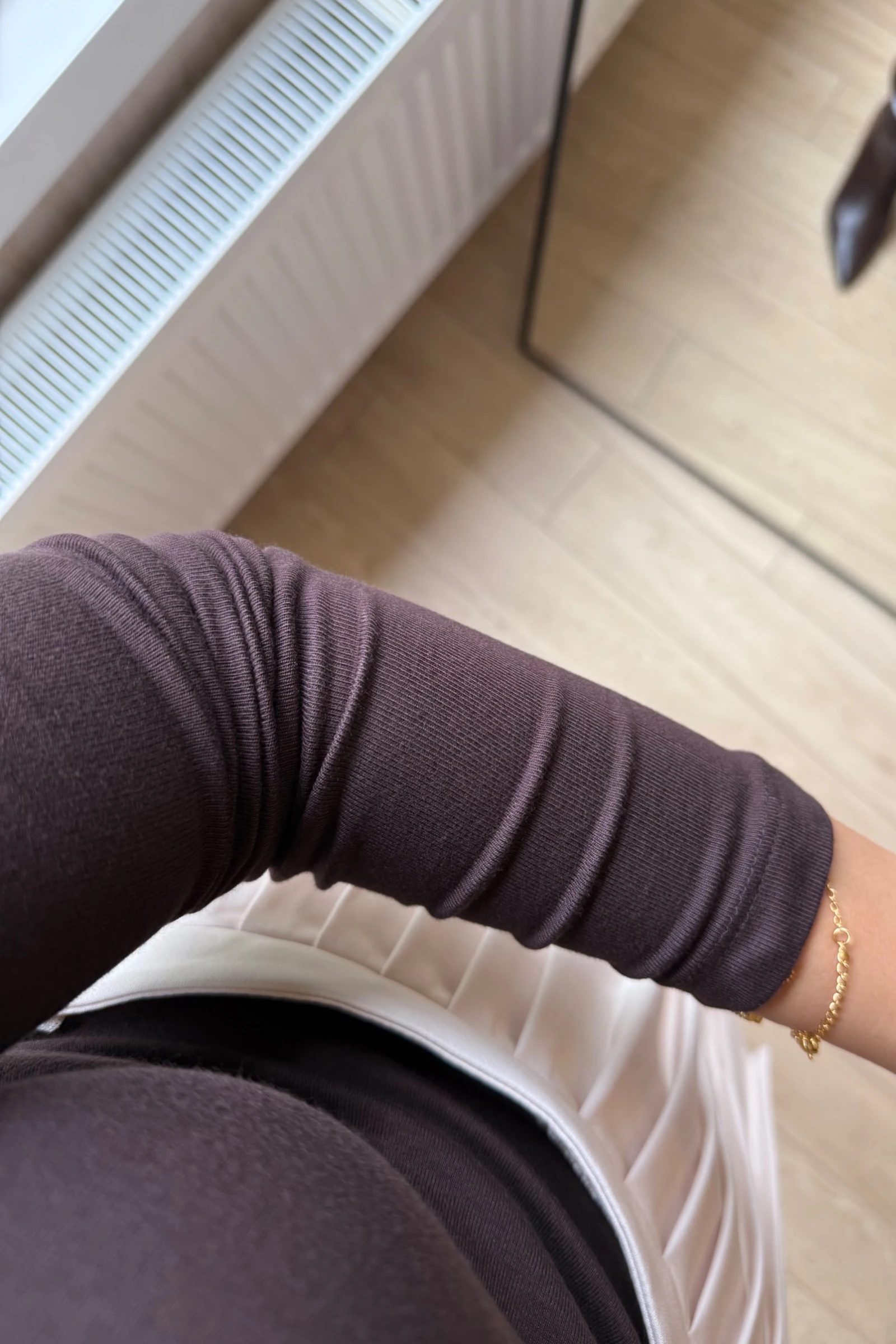 Lumida Asimetrik Kesim Tek Omuz  Bluz - Acı Kahve