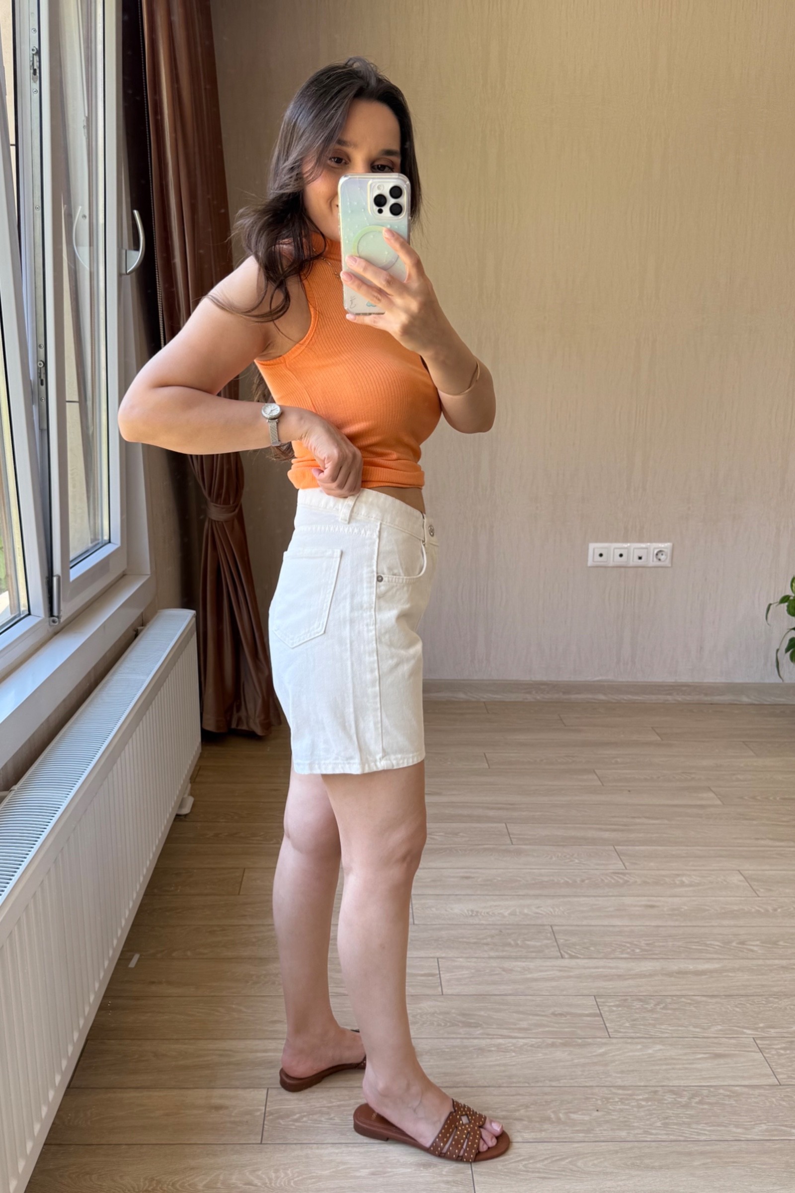 Orj ZR Marka Kot Şort - Krem