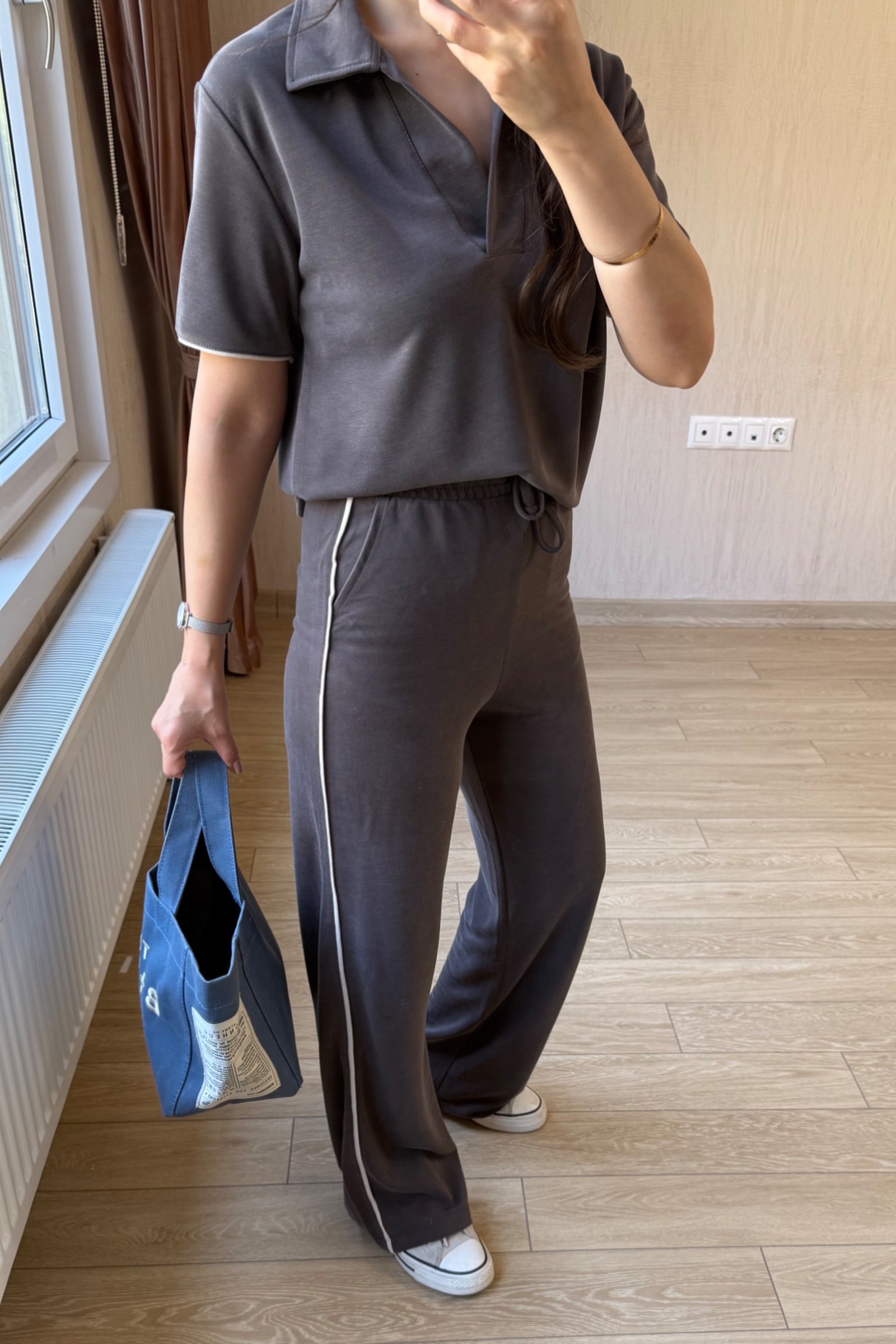 Selen Oysh Marka Model Pike Modal Kumaş Takım - Kahverengi