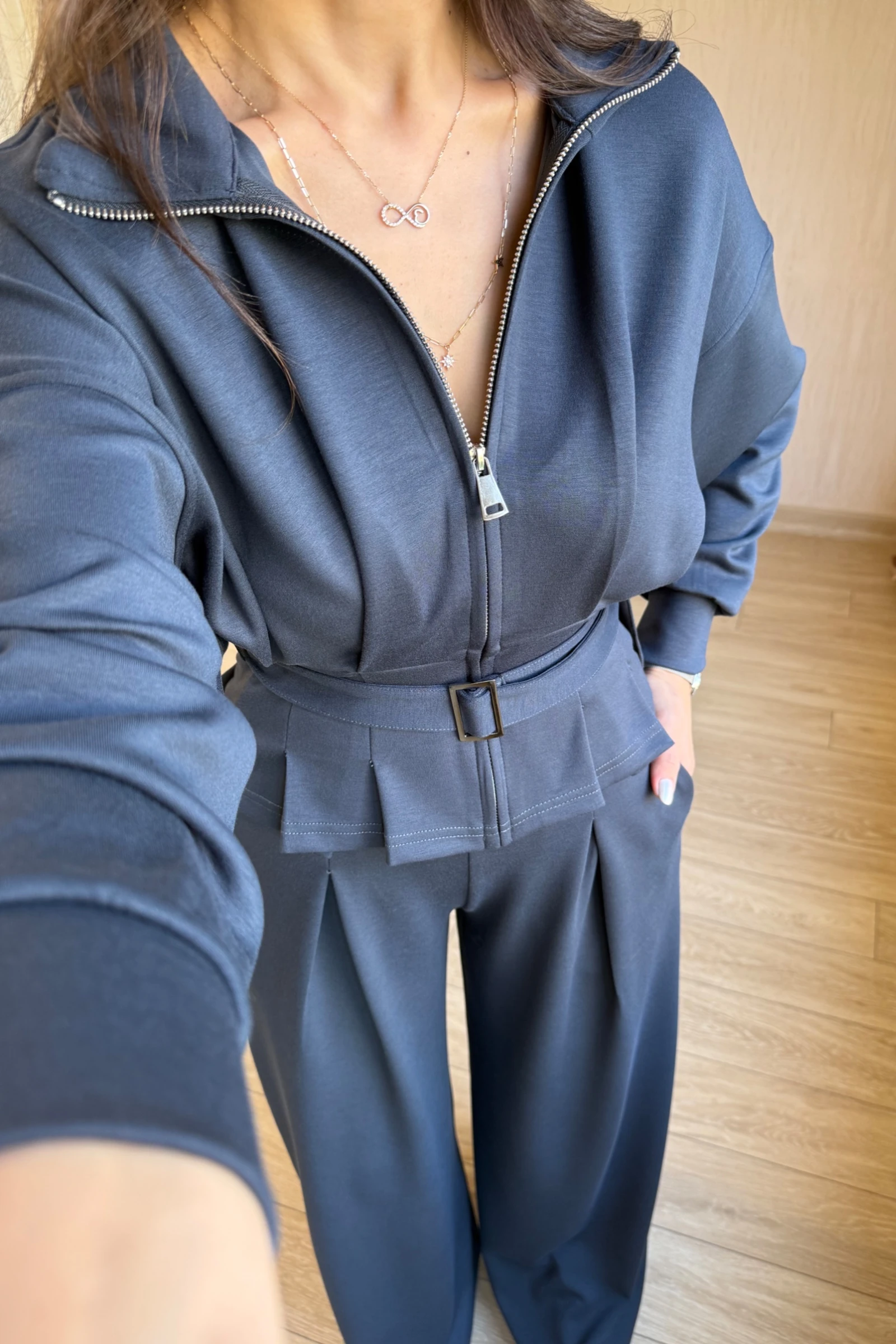  Olvera Orj Modal Kumaş Oysh Model  Ceketli Takım - Antrasit