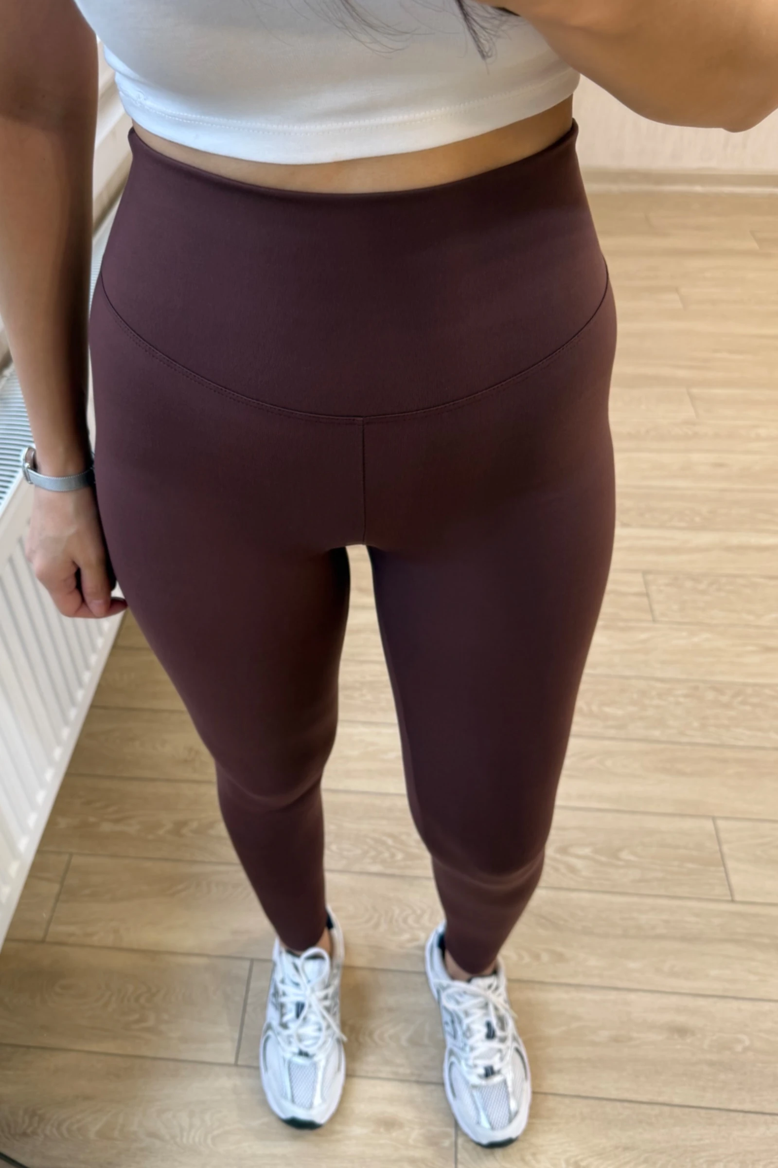 Oysh Çaplı Ağıllı Tayt - Bordo Qırmızı - Kahverengi