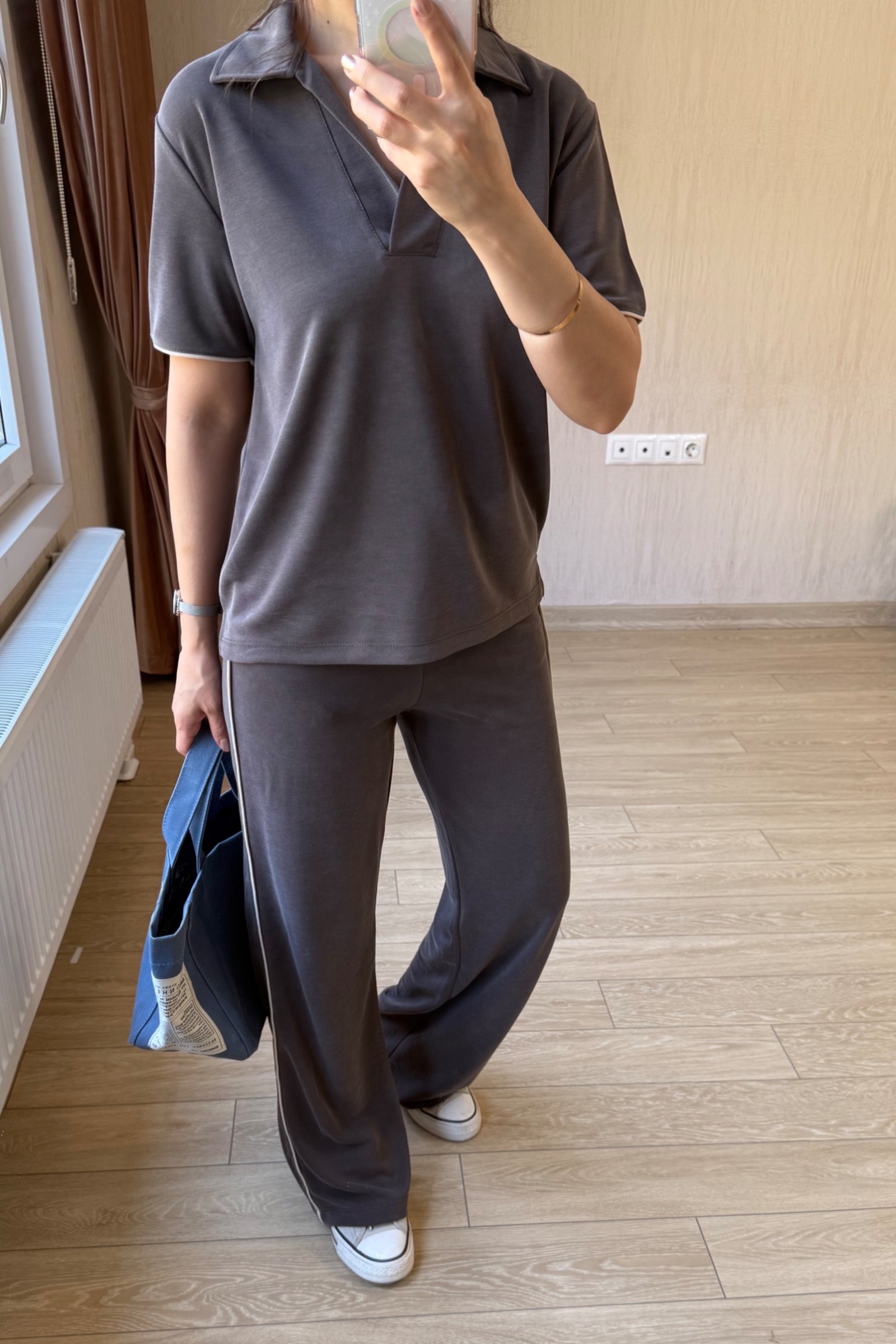 Selen Oysh Marka Model Pike Modal Kumaş Takım - Kahverengi