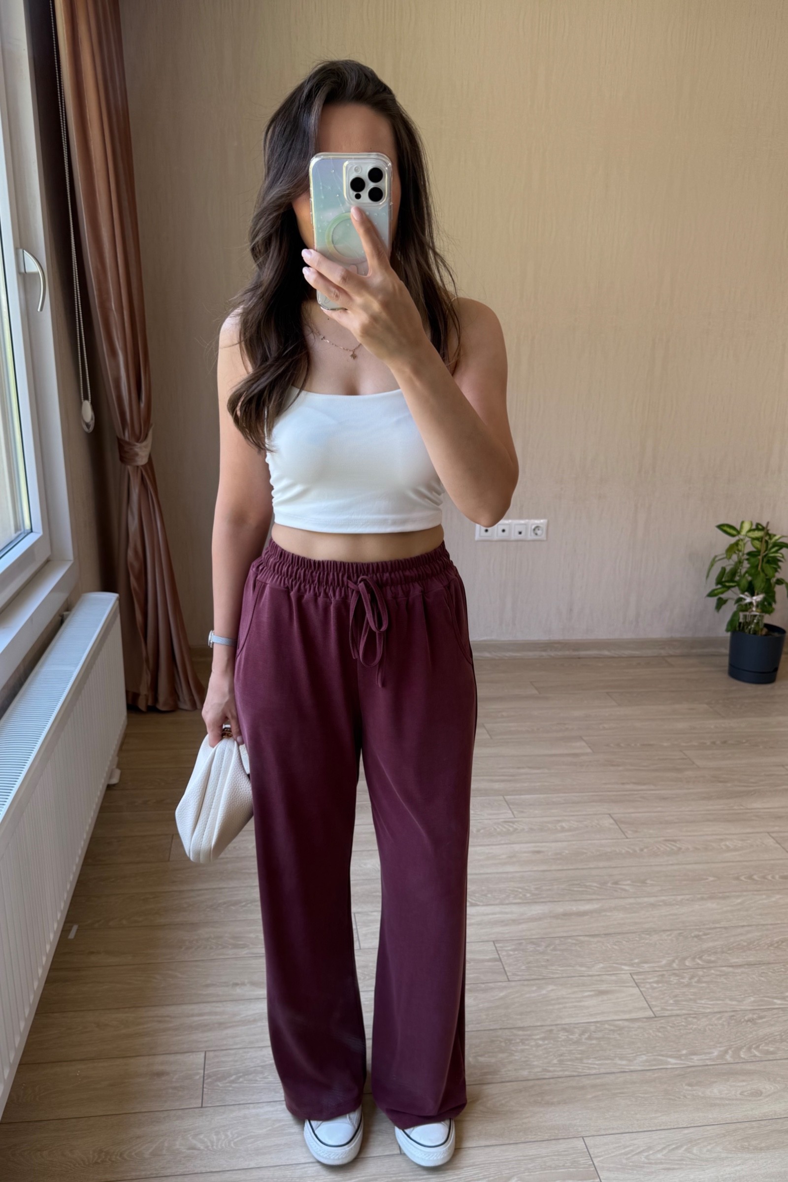 Liana Modal Kumaş Eşofman Altı - Bordo