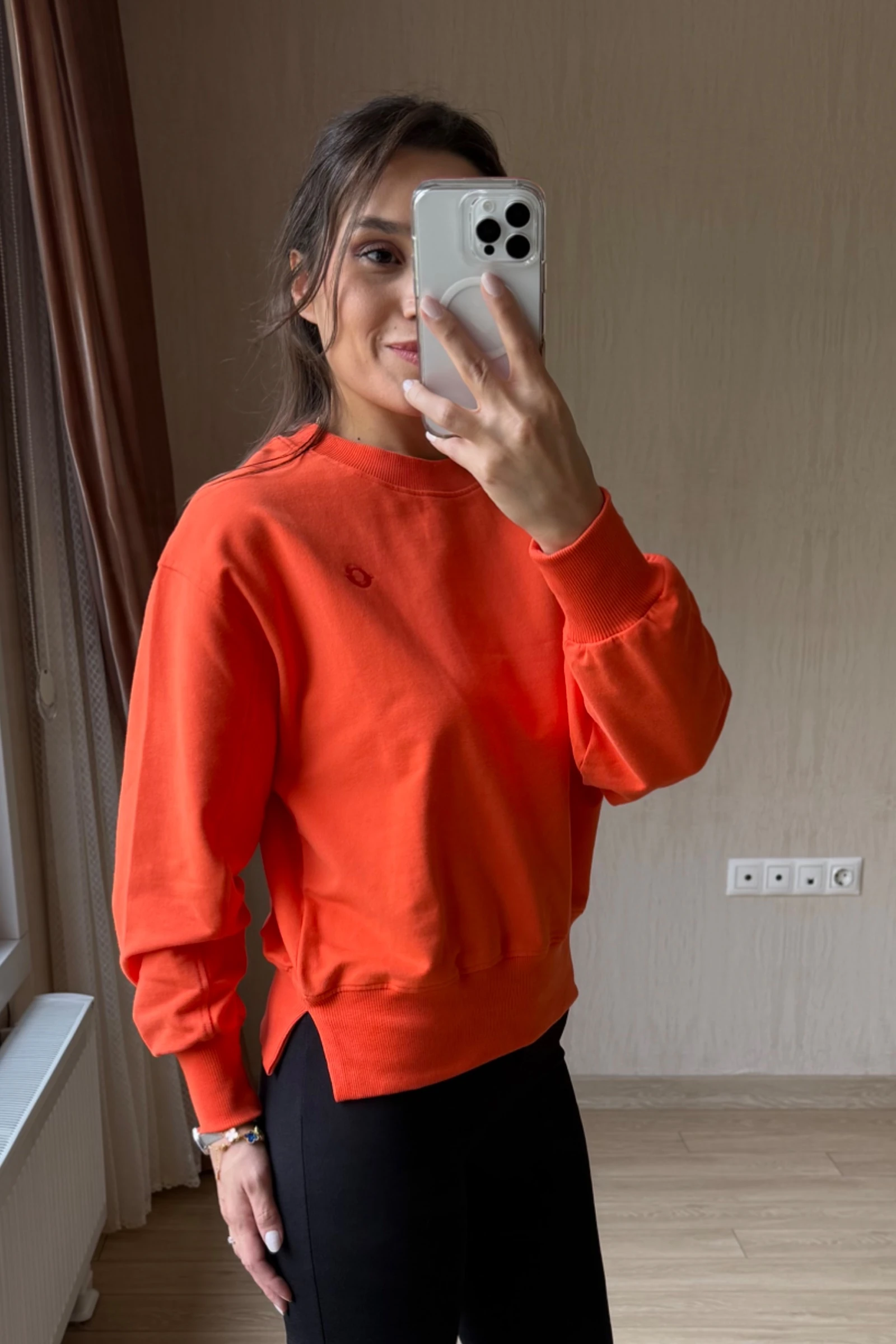 Tom Orj Marka KISA Turuncu Sweatshirt - Turuncu