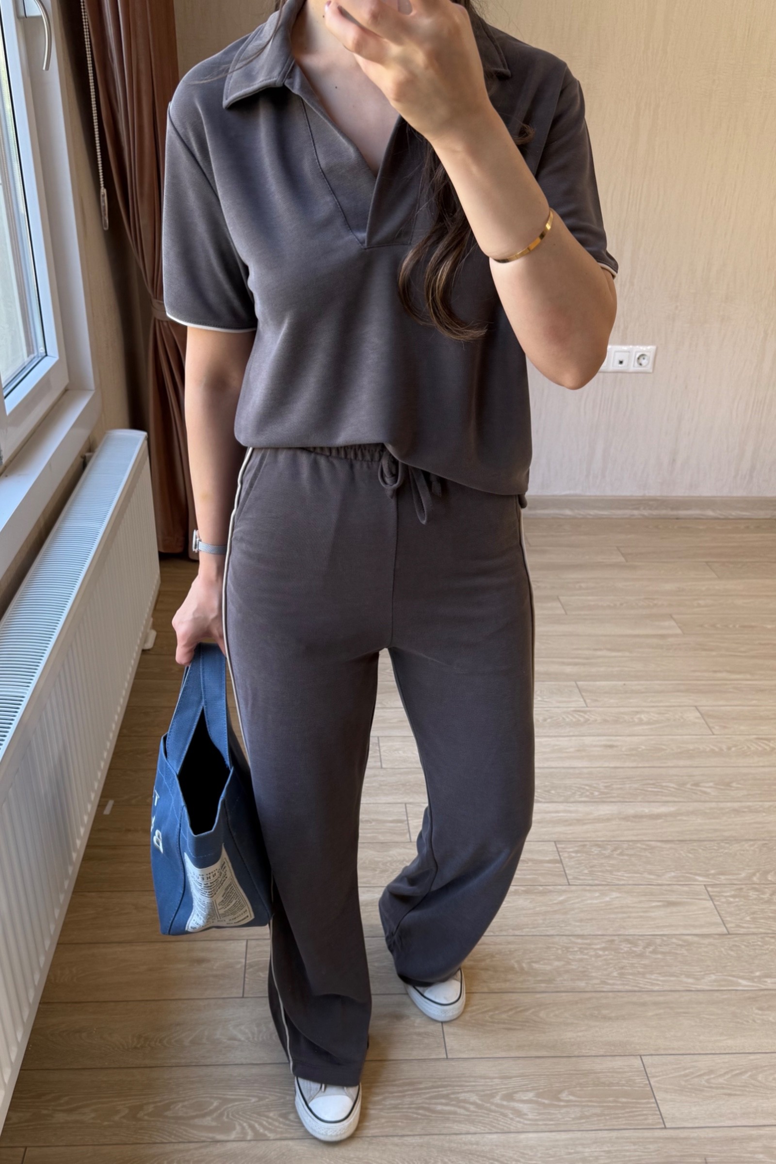 Selen Oysh Marka Model Pike Modal Kumaş Takım - Kahverengi