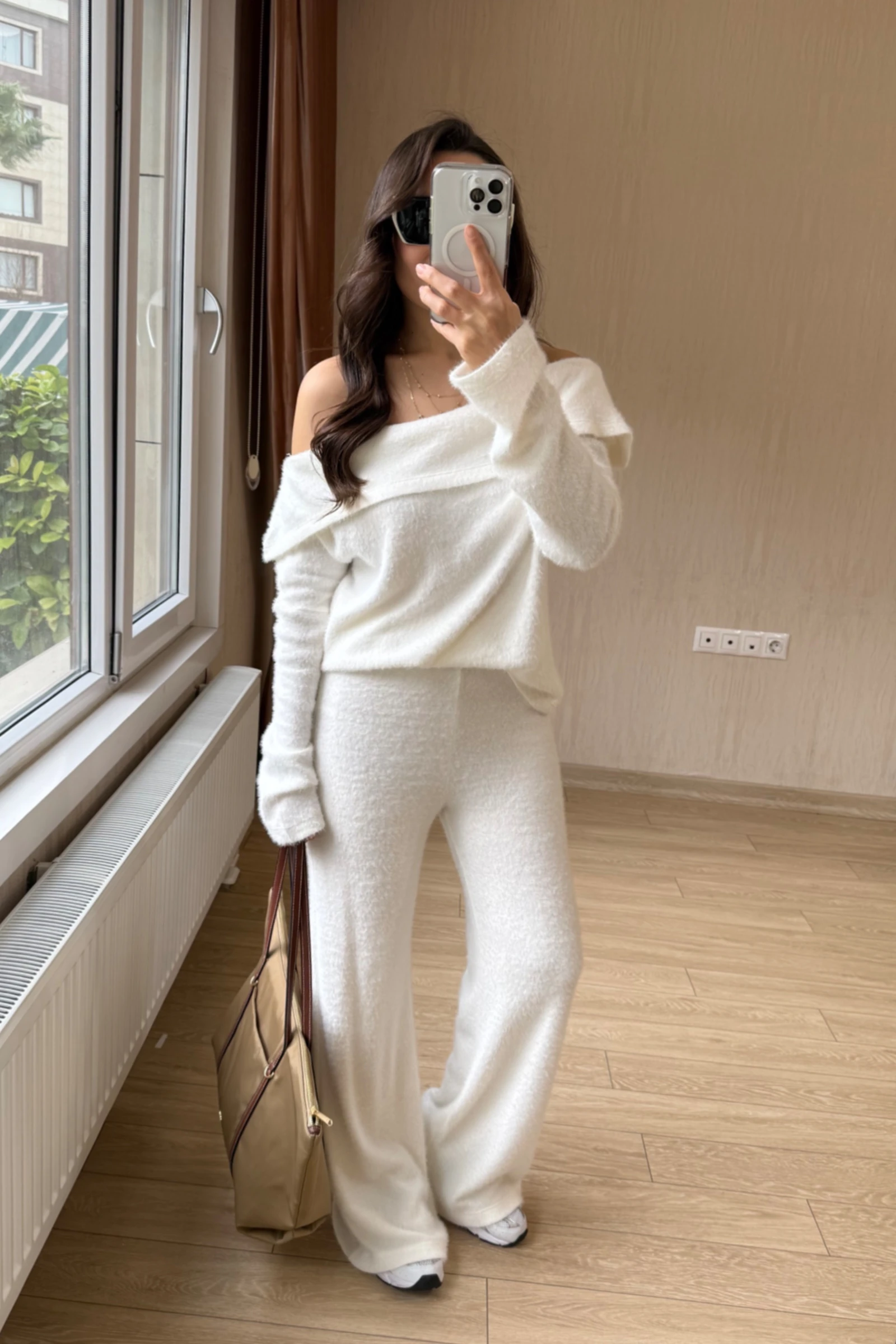 Vanessa Qısaqol Korduroy Kostyum - Nanə Yaşıl - Beyaz