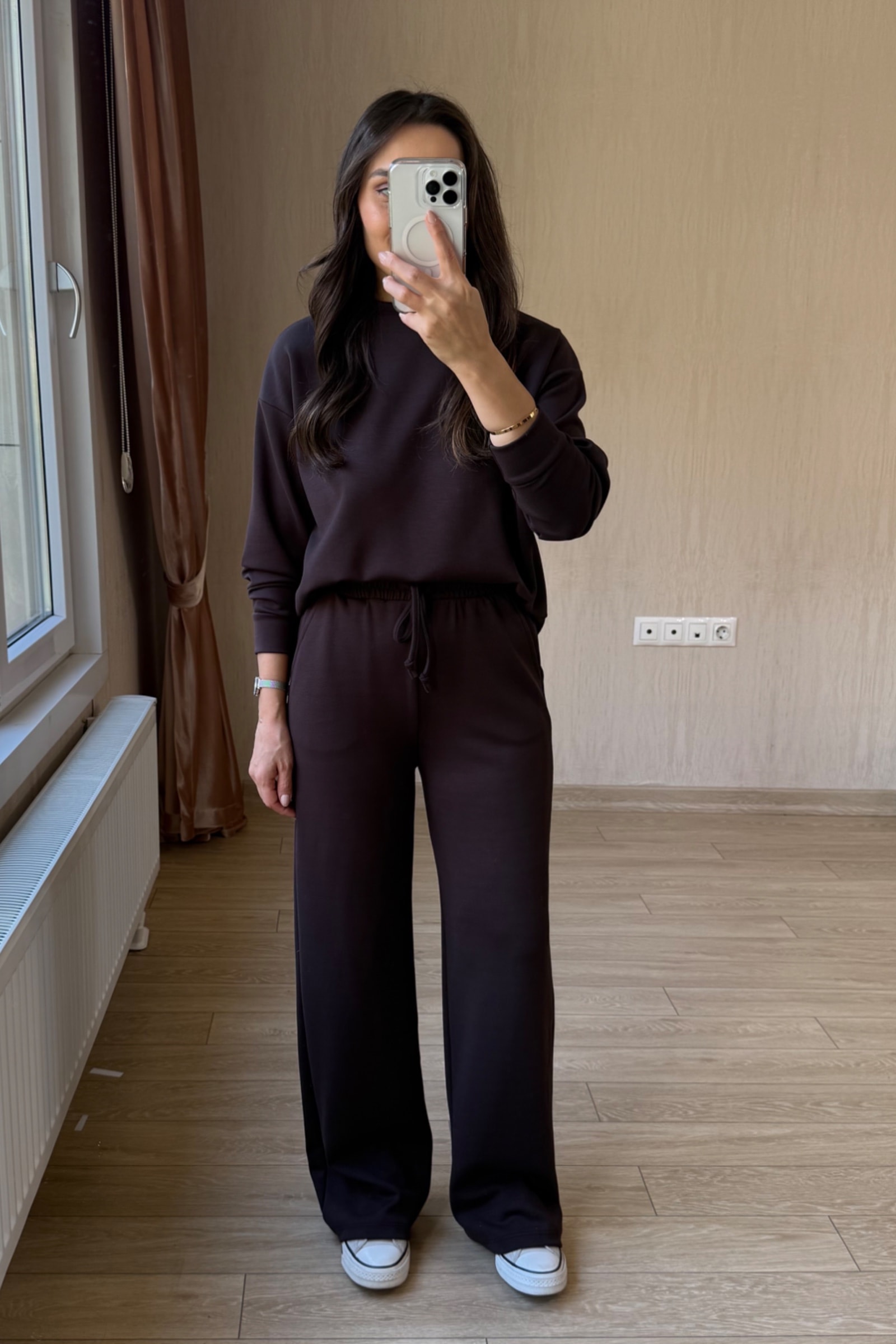 Boss Dumanlı Orj Modal Parça Krop Dəsti - Acı Kahve