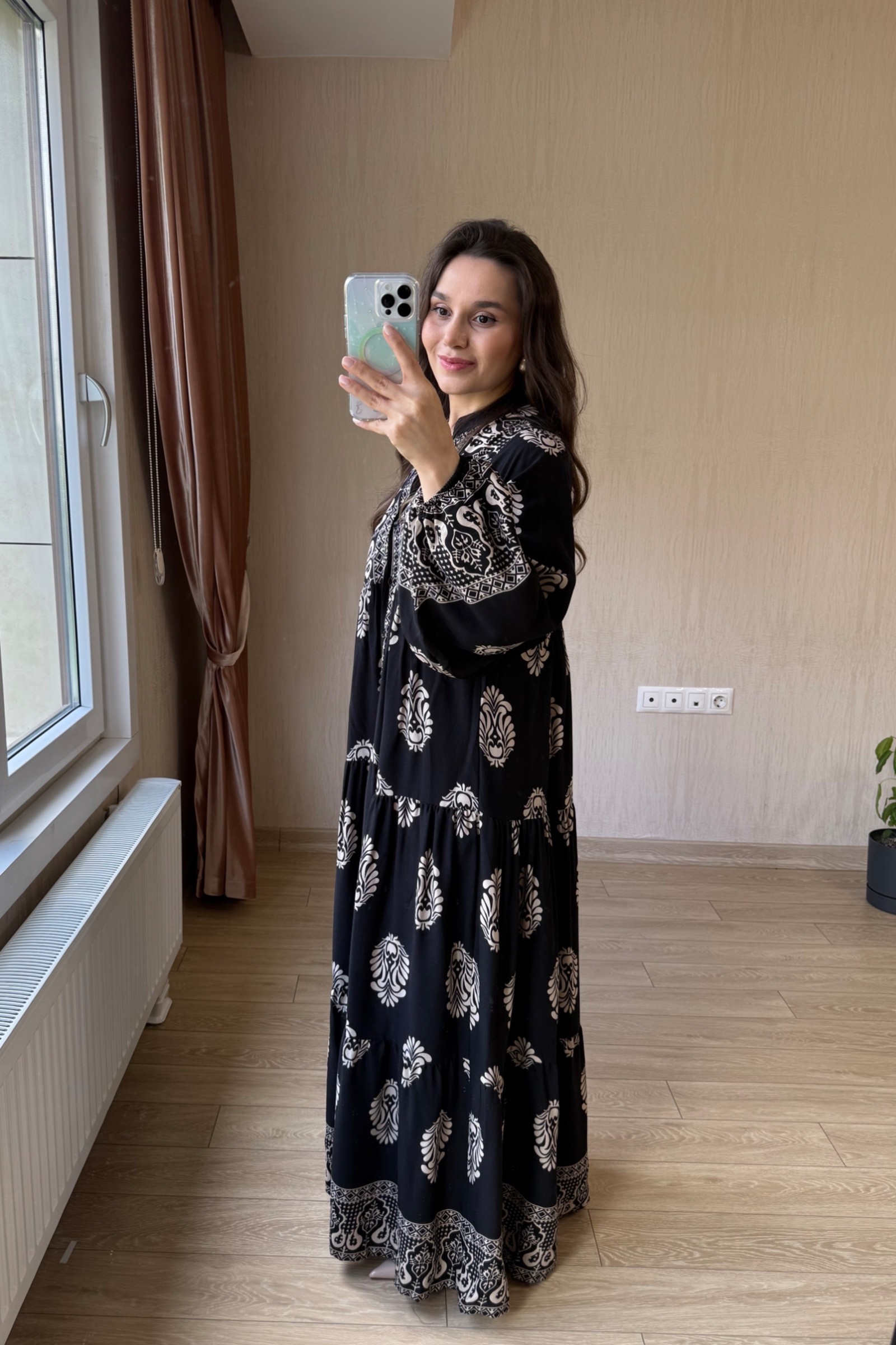 Elanor Desenli Viskon Kumaş Elbise