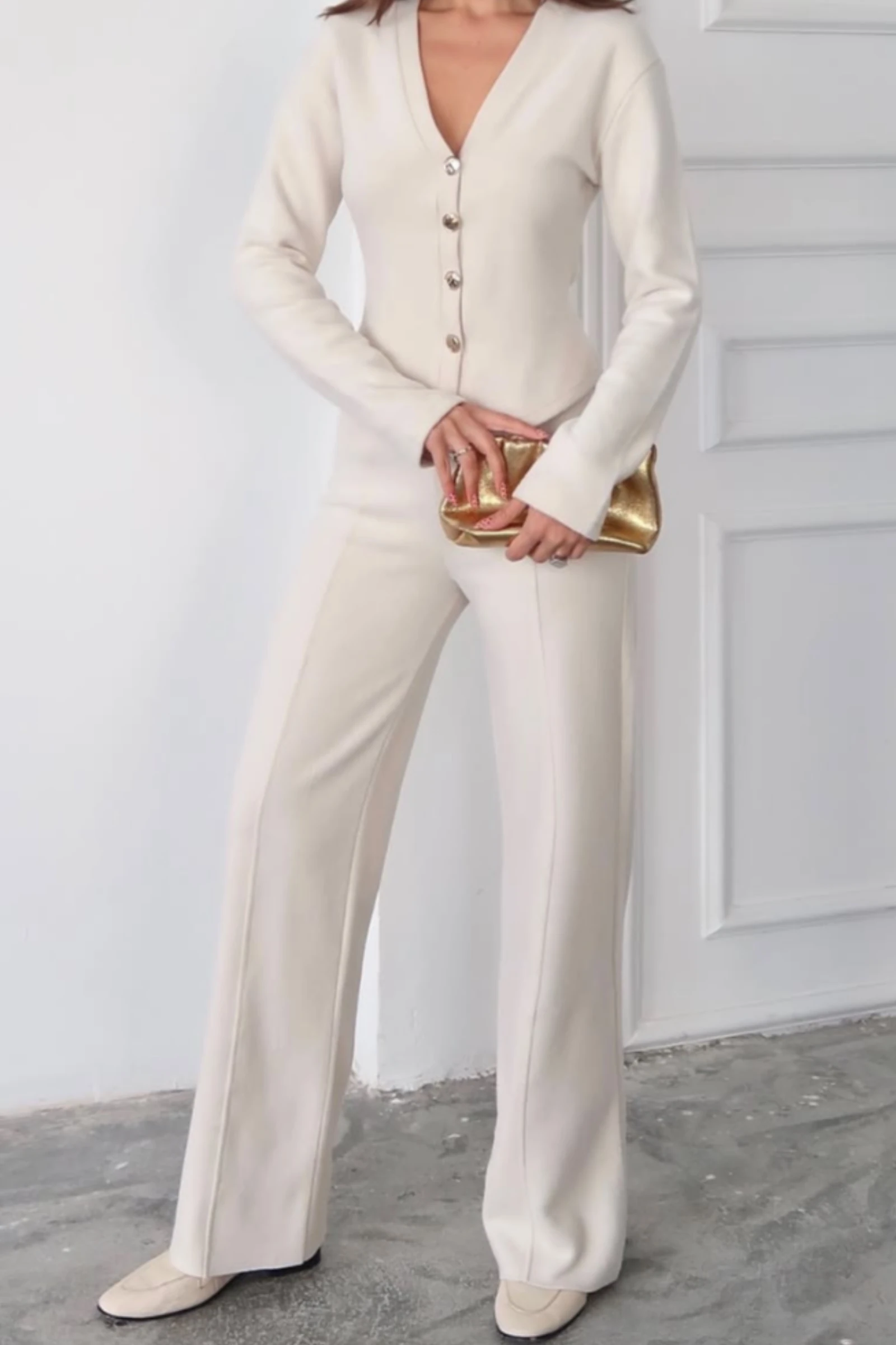 Vanessa Qısaqol Korduroy Kostyum - Nanə Yaşıl - Taş