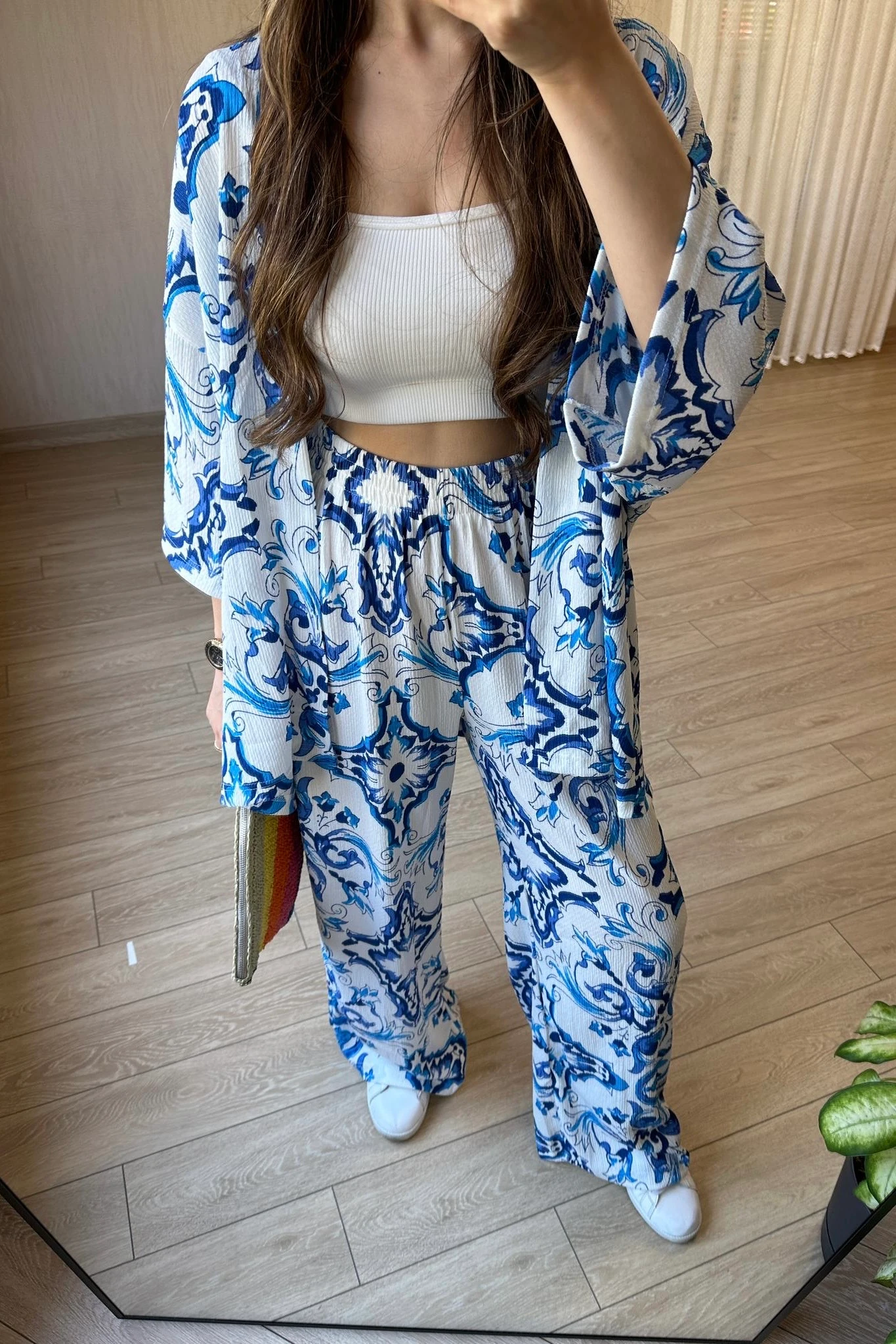 Lissabon Naxışlı Kimono Dəsti 