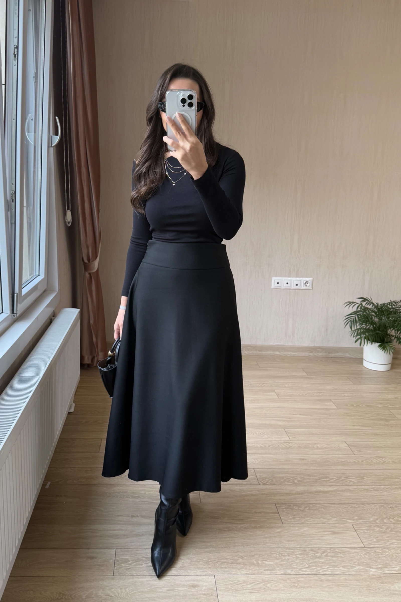 Vivora Diagonel Kumaş Korsaj Kemerli Yandan Gizli Fermuarli Çan Etek