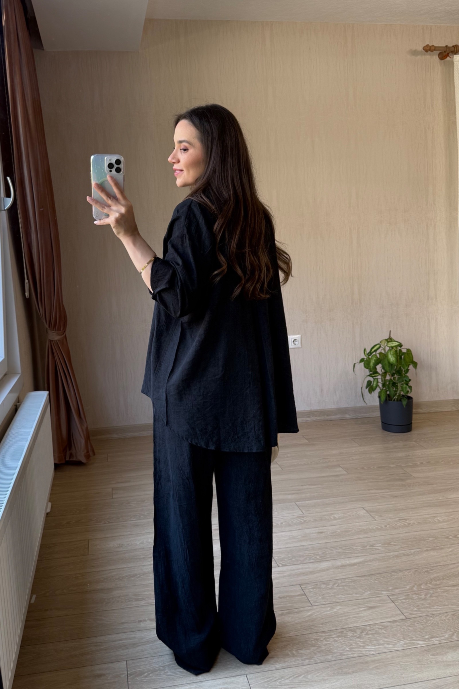 Vanessa Qısaqol Korduroy Kostyum - Nanə Yaşıl - Siyah