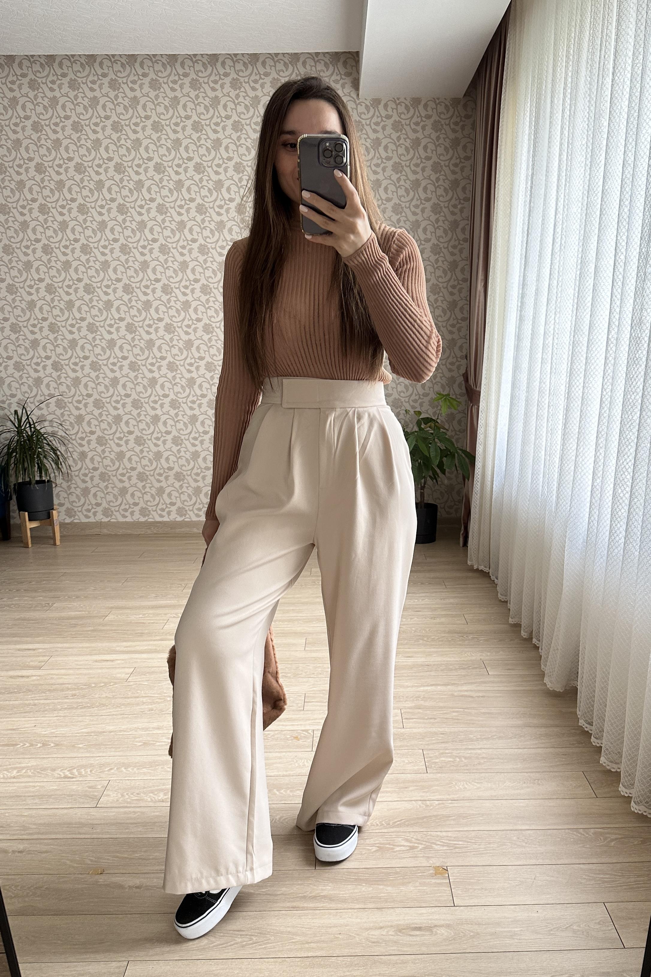 Dilvin Transparan Bluz Camel