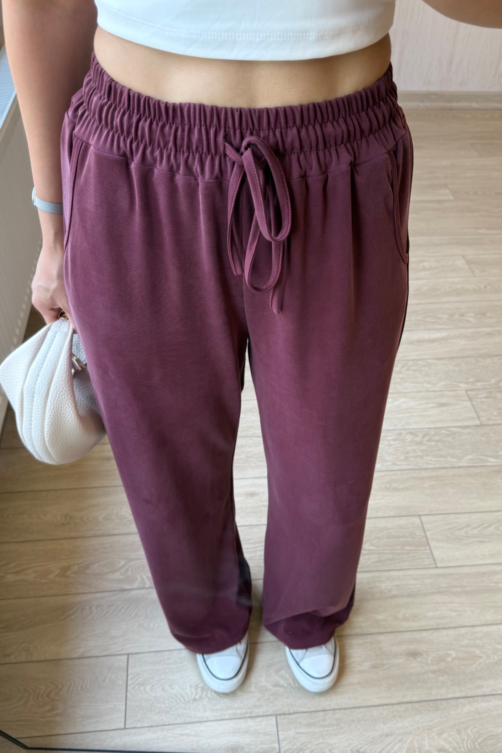Liana Modal Kumaş Eşofman Altı - Bordo