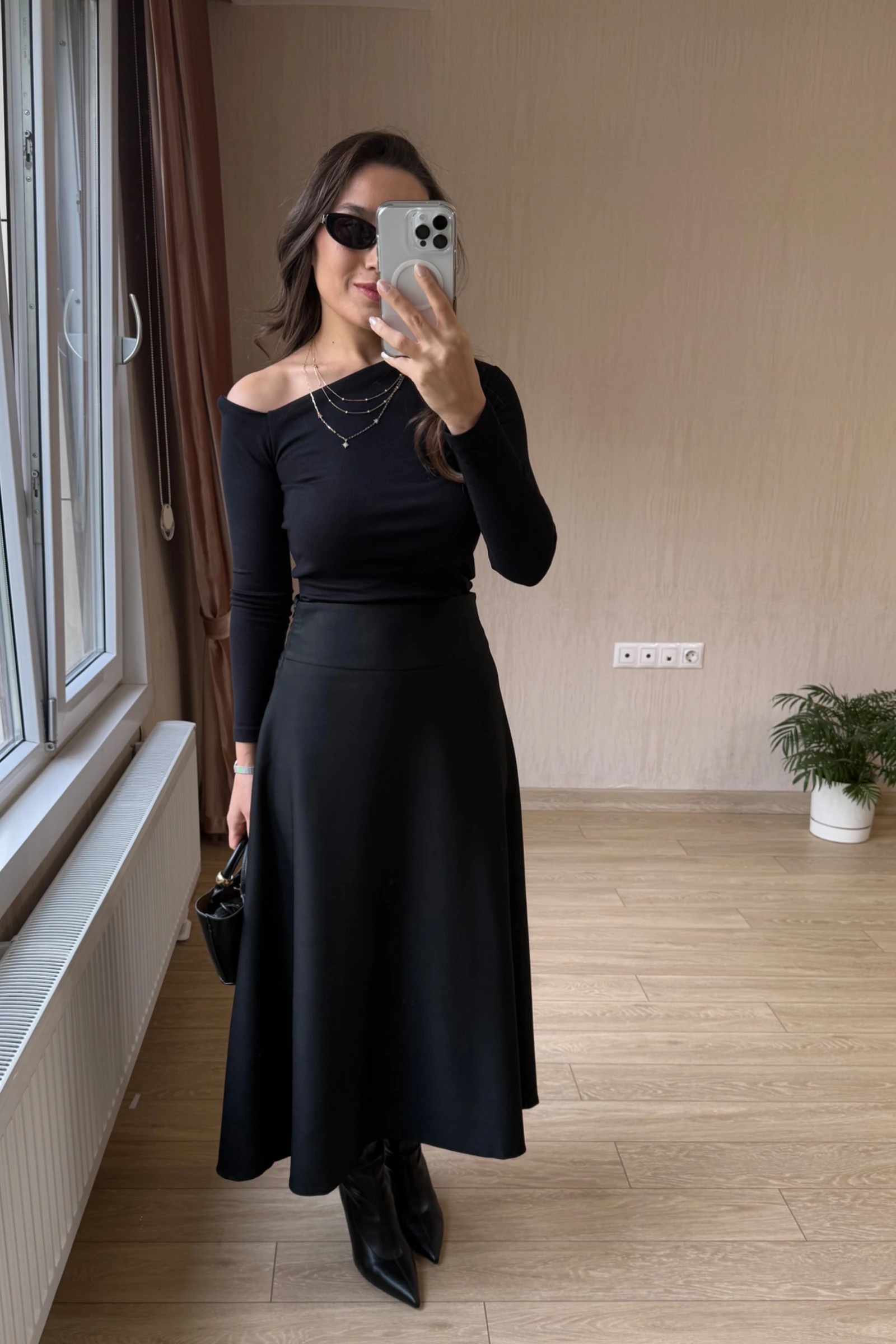 Vivora Diagonel Kumaş Korsaj Kemerli Yandan Gizli Fermuarli Çan Etek