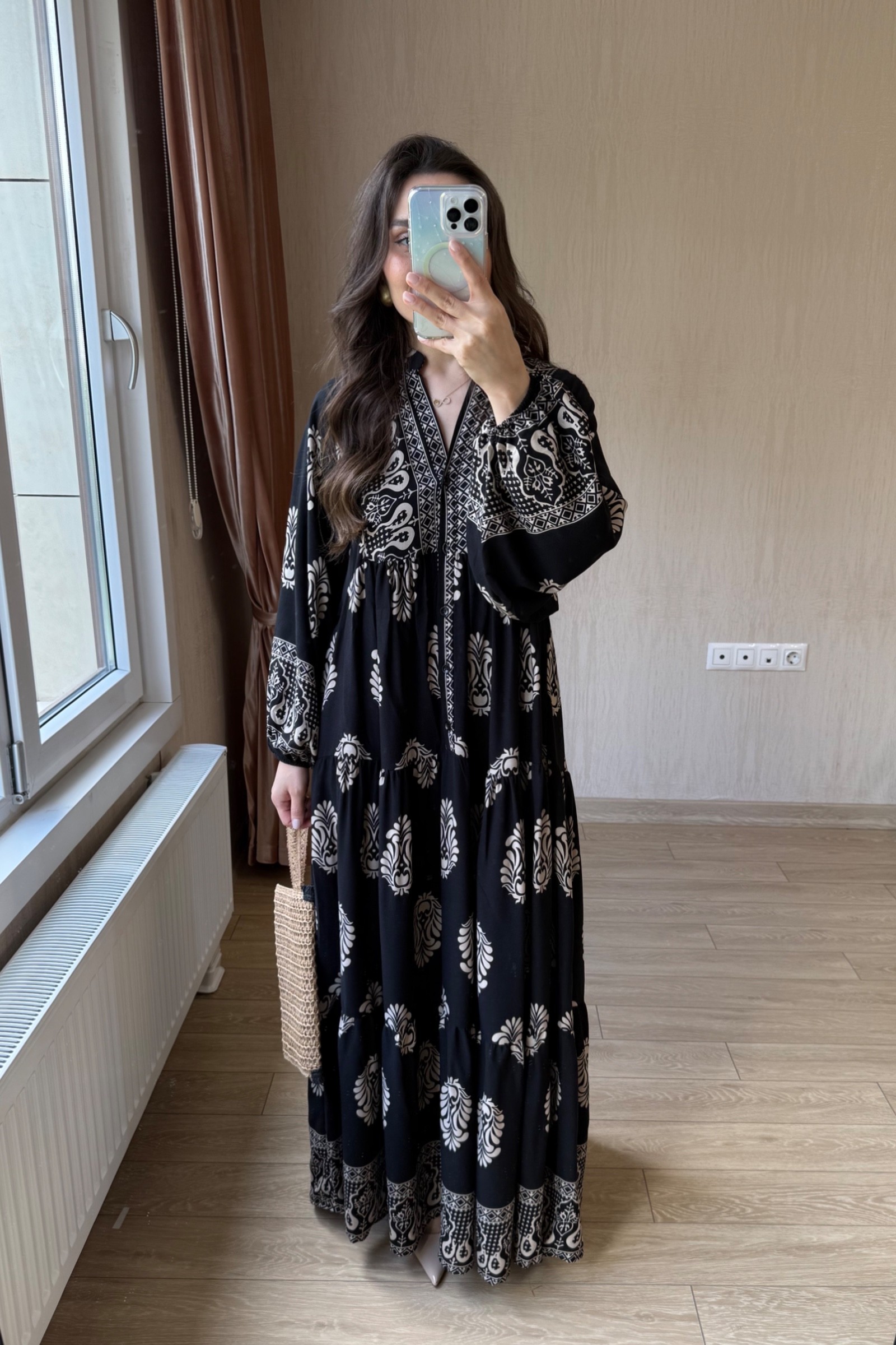 Elanor Desenli Viskon Kumaş Elbise