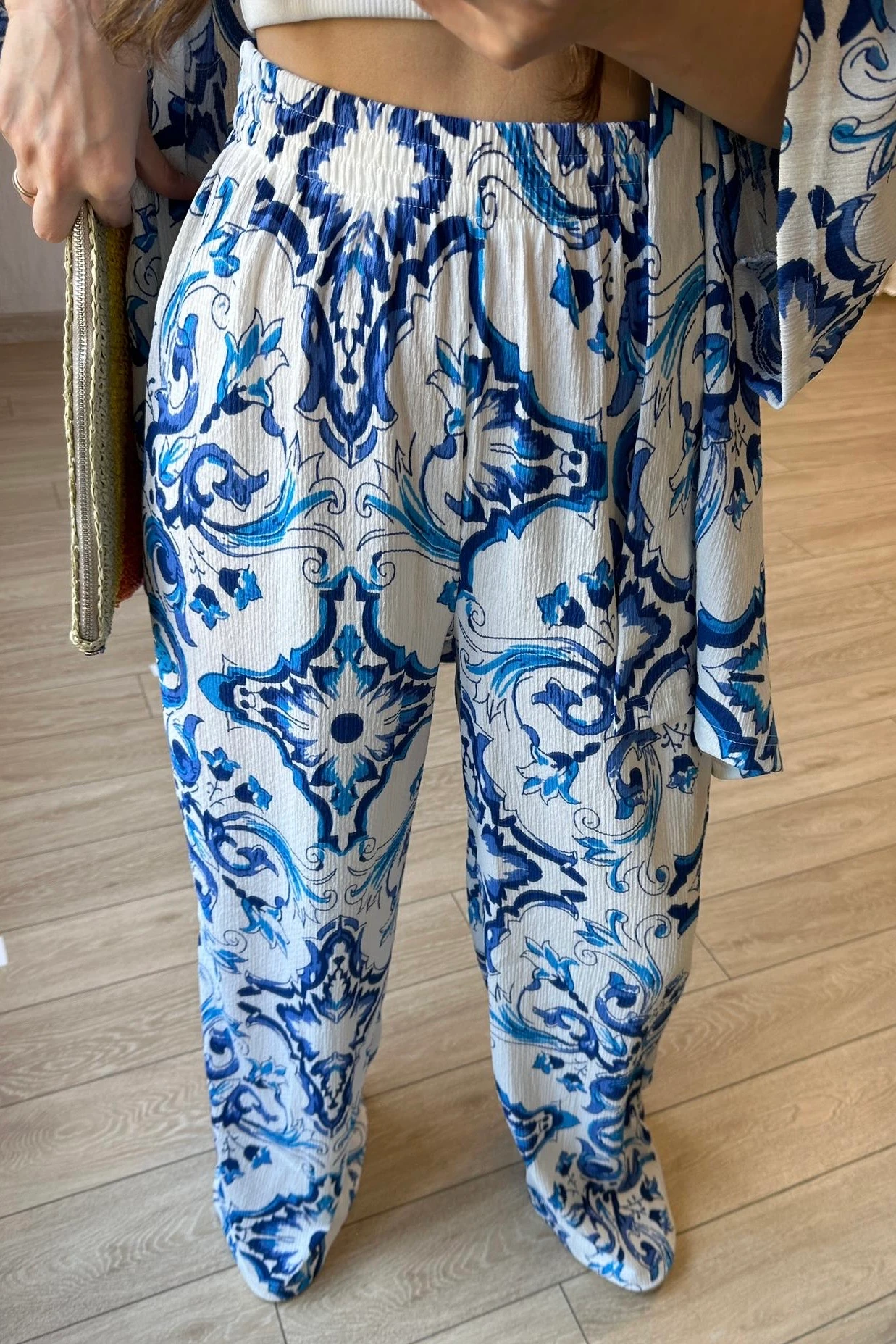 Lissabon Naxışlı Kimono Dəsti 