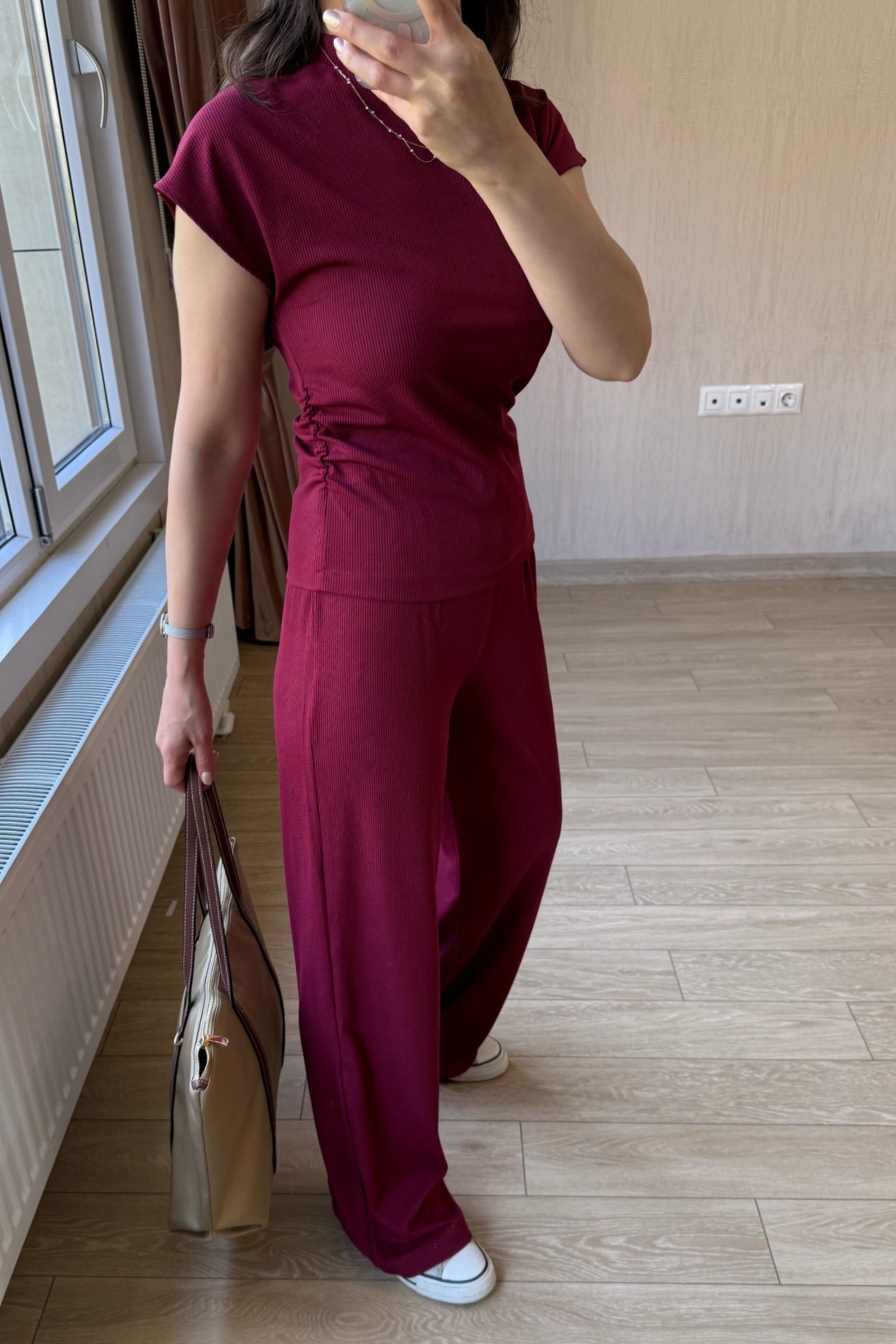 Nadia Yanları Drapeli Kaşkorse Kumaş Takım