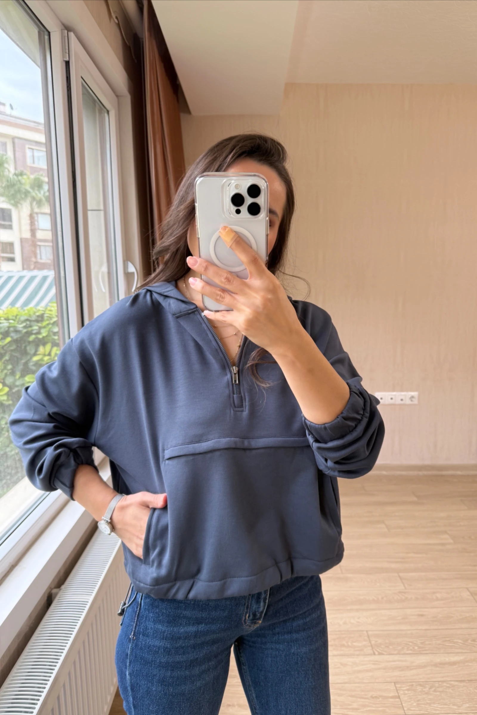 Antrasit Basic Sweatshirt - Füme