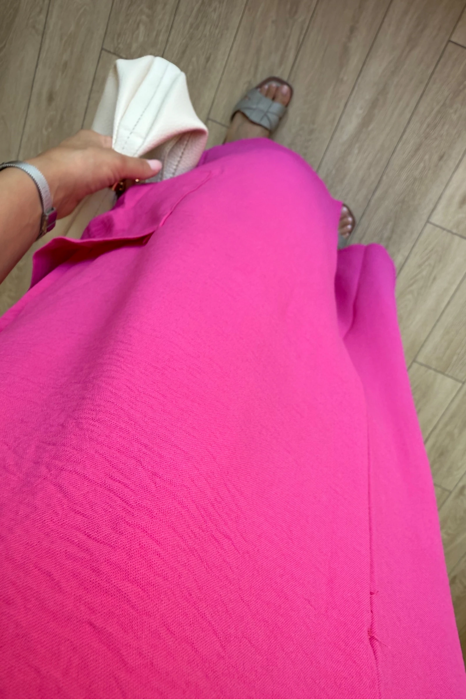 Lesli Arkası Bağlamalı Ayrobin Kumaş Tulum - Fuşya