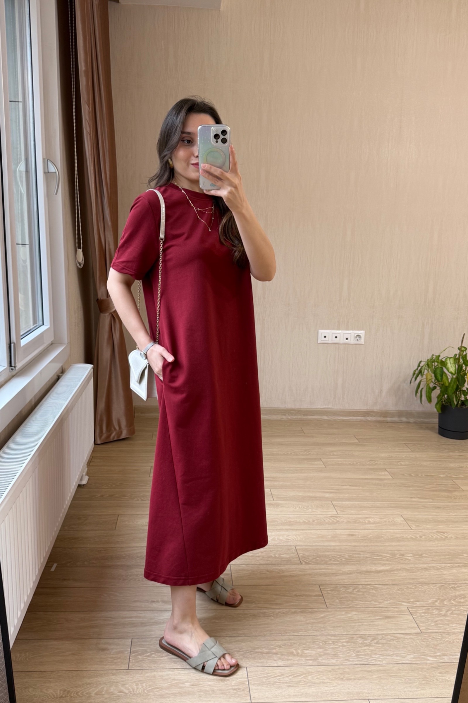 Julia İki İplik Kumaş Çan Kesim Elbise