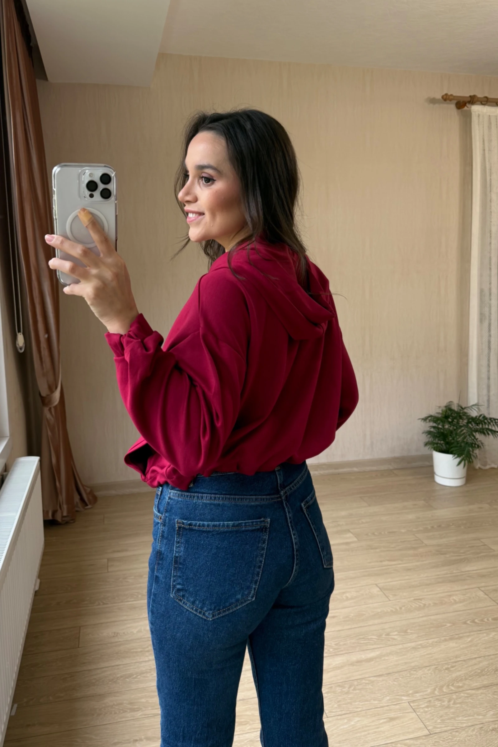 Antrasit Basic Sweatshirt - Bordo