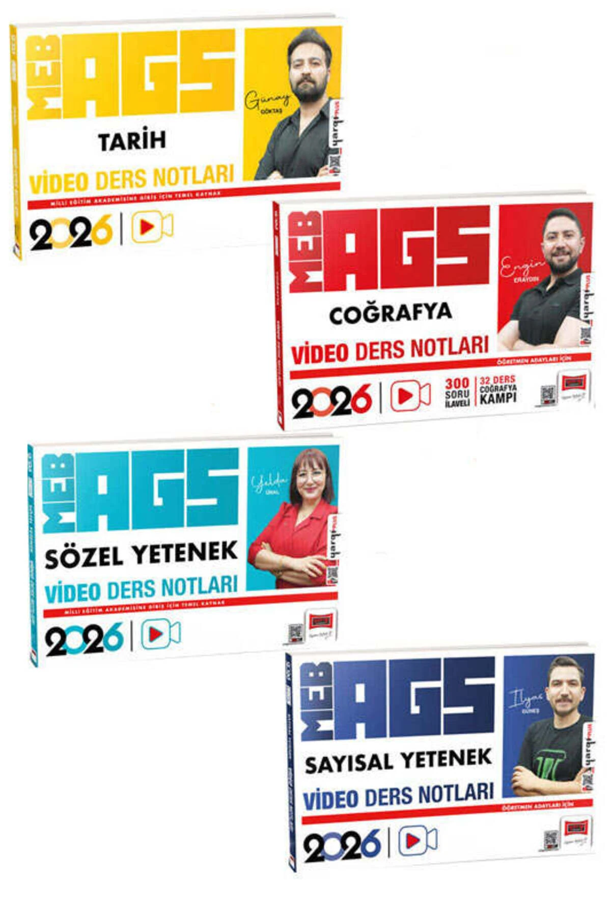 Yargı Yayınları 2026 MEB-AGS Tarih-Coğrafya-Sayısal-Sözel Video Ders Notları Seti (4 Kitap)