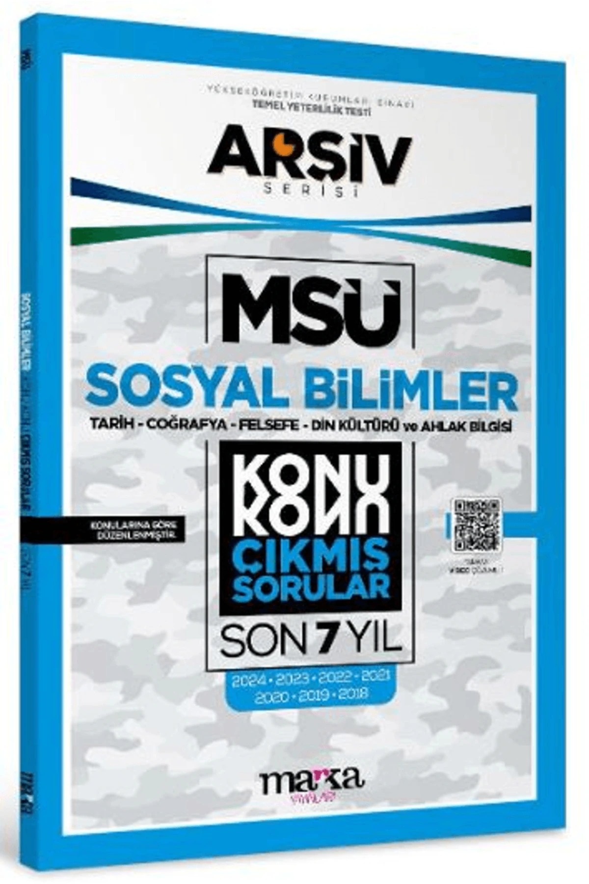 MSÜ Sosyal Bilimler Konu Konu Çıkmış Sorular Son 7 Yıl / Kollektif / Marka Yayınları / 9786255501219