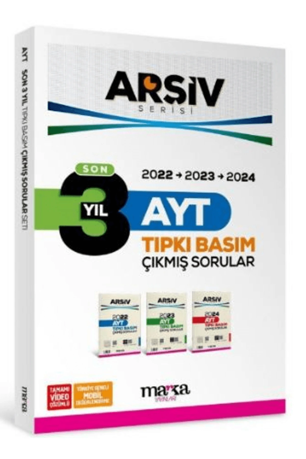 Son 3 Yıl AYT Arşiv Serisi Çıkmış Sorular Tamamı Video Çözümlü / Marka Yayınları / 9786259504742
