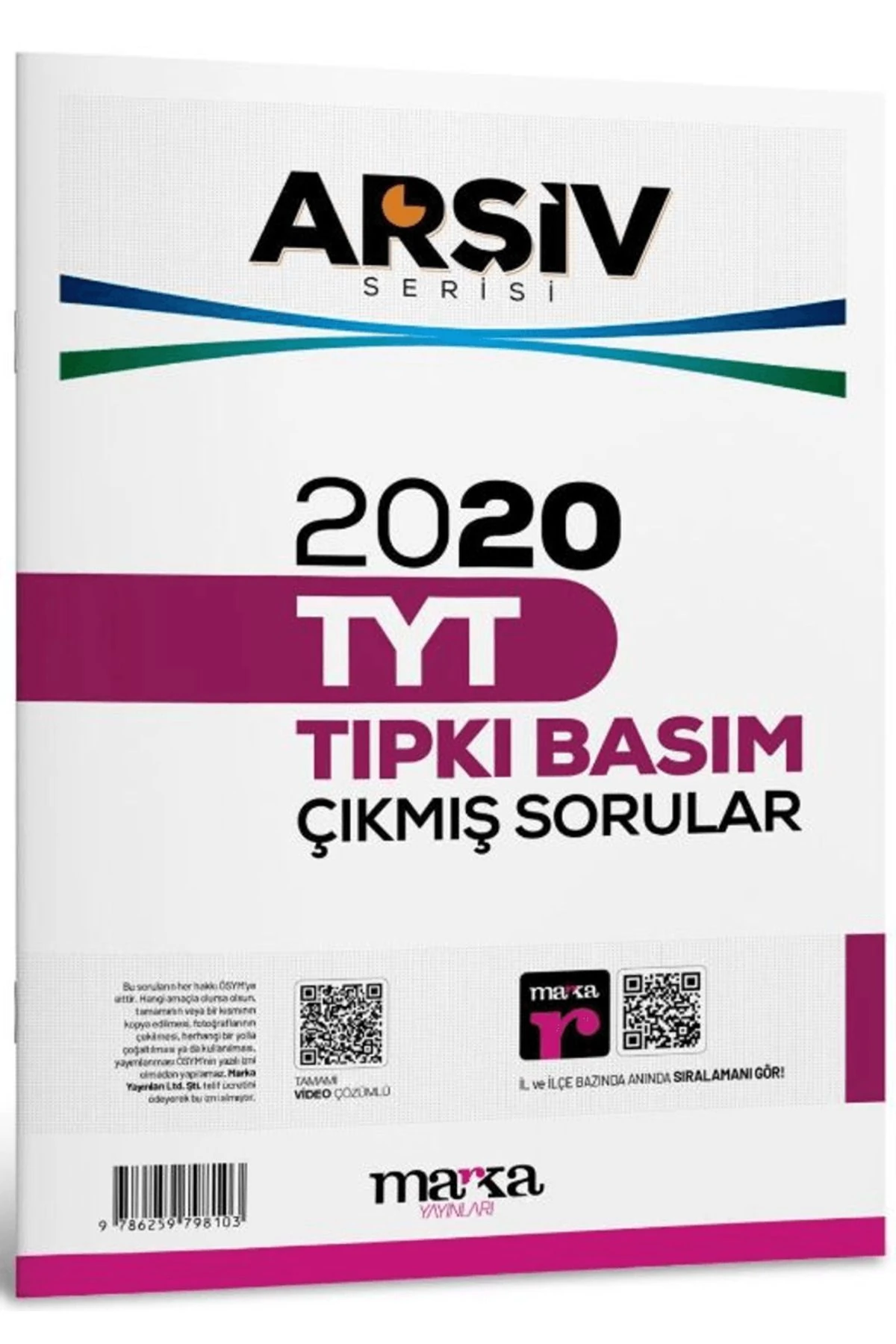 2020 TYT Arşiv Serisi Tıpkı Basım Çıkmış Sorular Tamamı Video Çözümlü / 9786259798103
