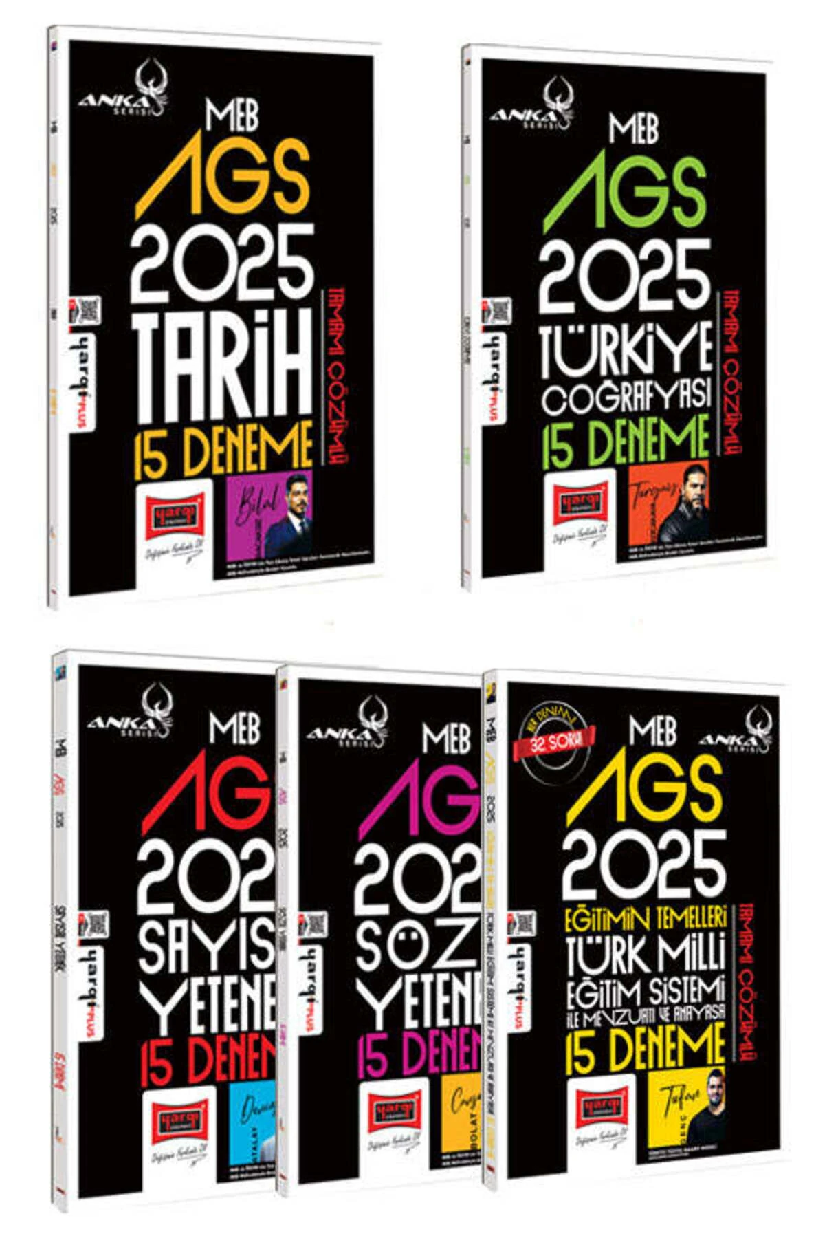 Yargı Yayınları 2025 MEB-AGS Anka Serisi Tüm Dersler Tamamı Çözümlü Deneme Seti (5 Kitap)