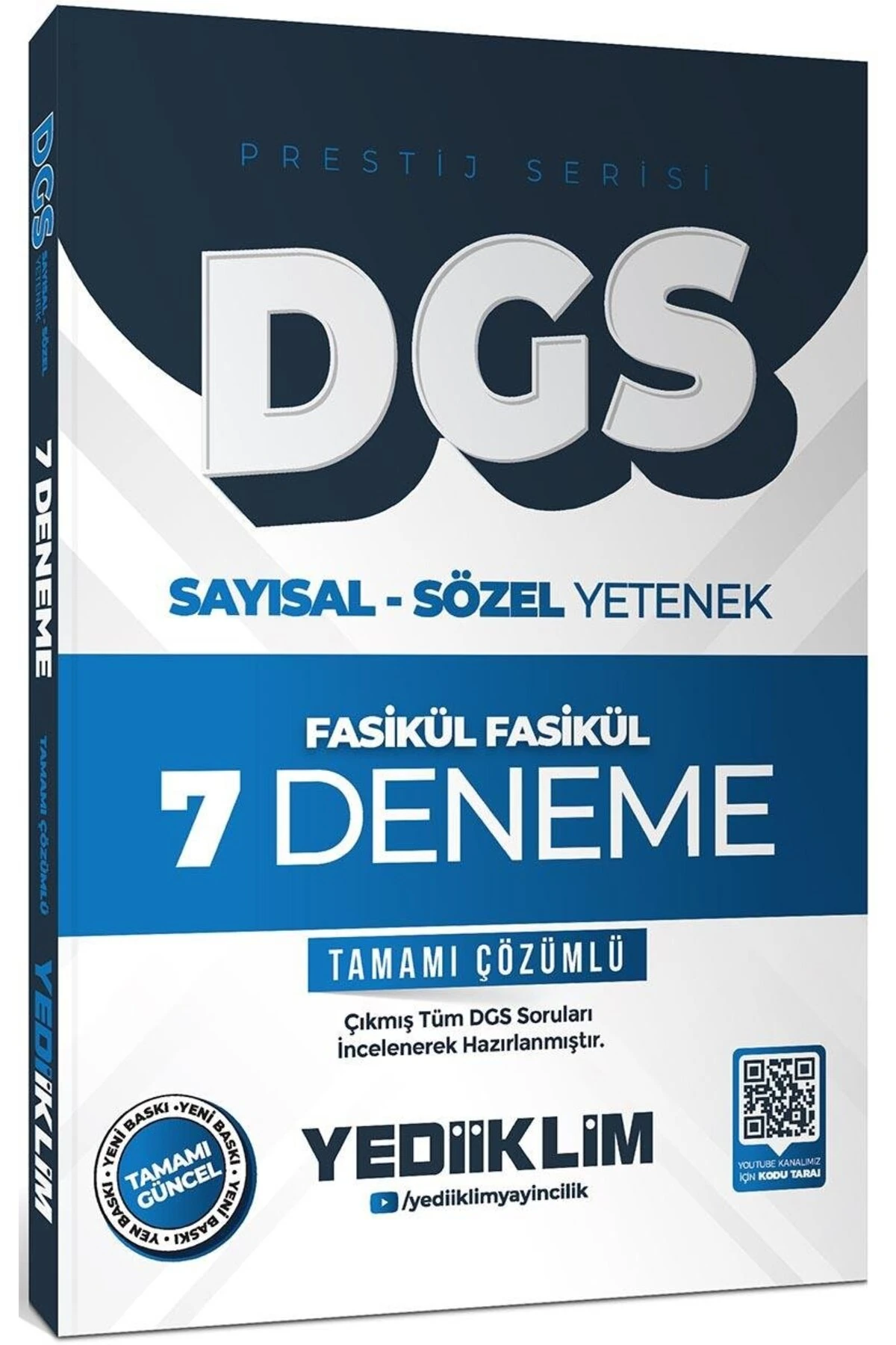 Yediiklim 2026 DGS Prestij Serisi Sayısal Sözel Yetenek Tamamı Çözümlü Fasikül Fasikül 7 Deneme