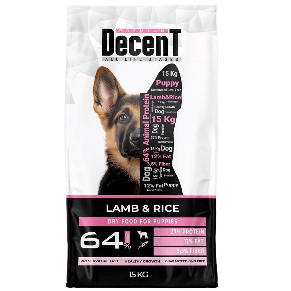 Decent Kuzu Etli Yavru Köpek Maması 15 kg