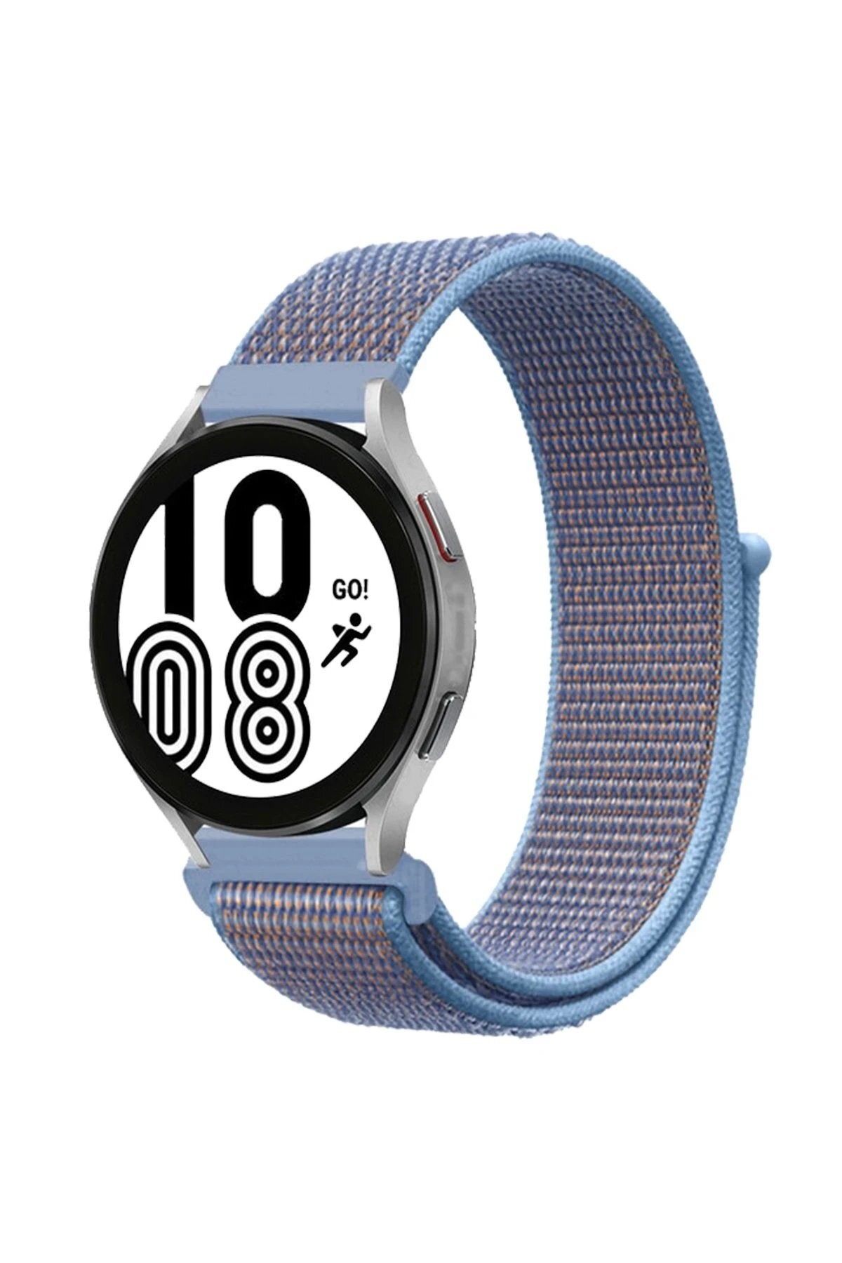 Samsung Galaxy Watch 4 Hasırlı Cırtcırtlı Kordon - Lila-Mor