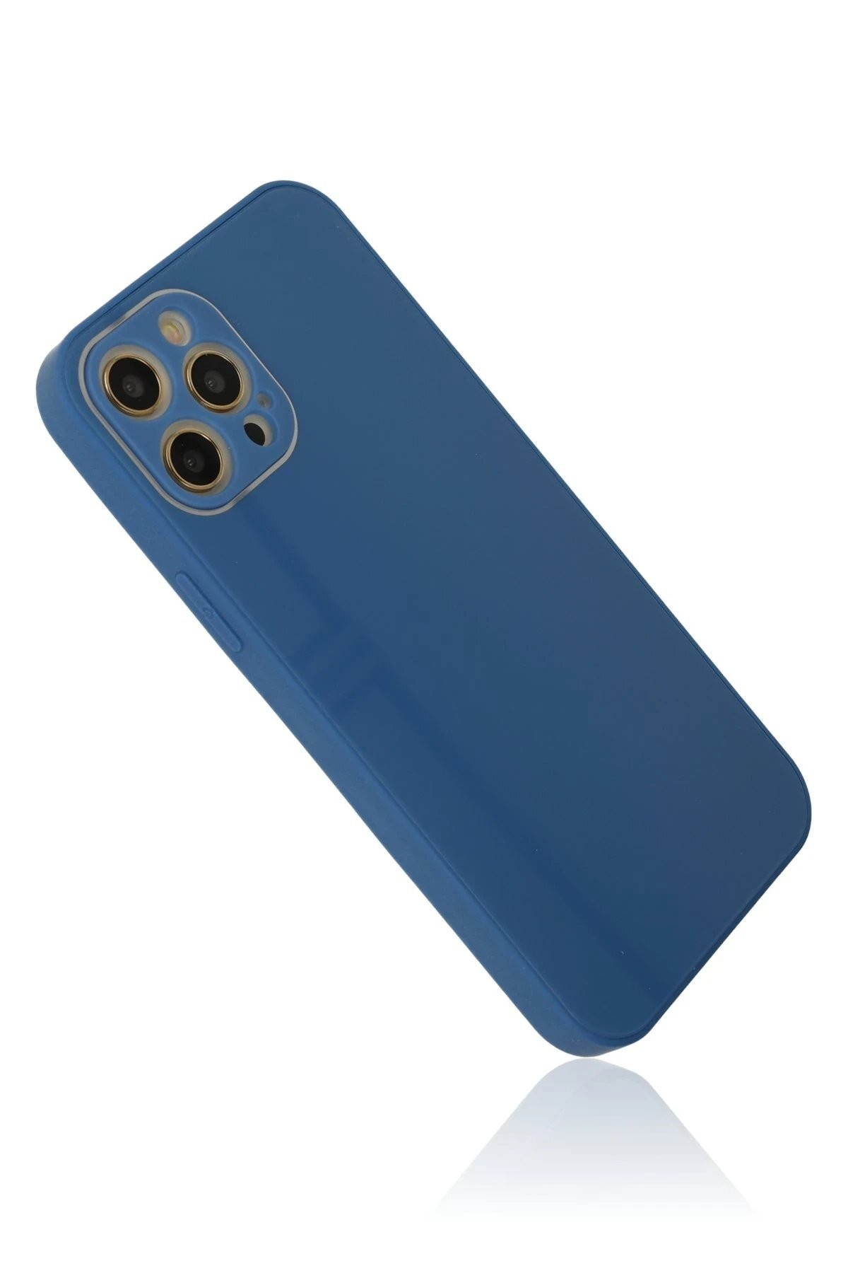 iPhone 12 Pro Kılıf Glass Kapak - Mavi