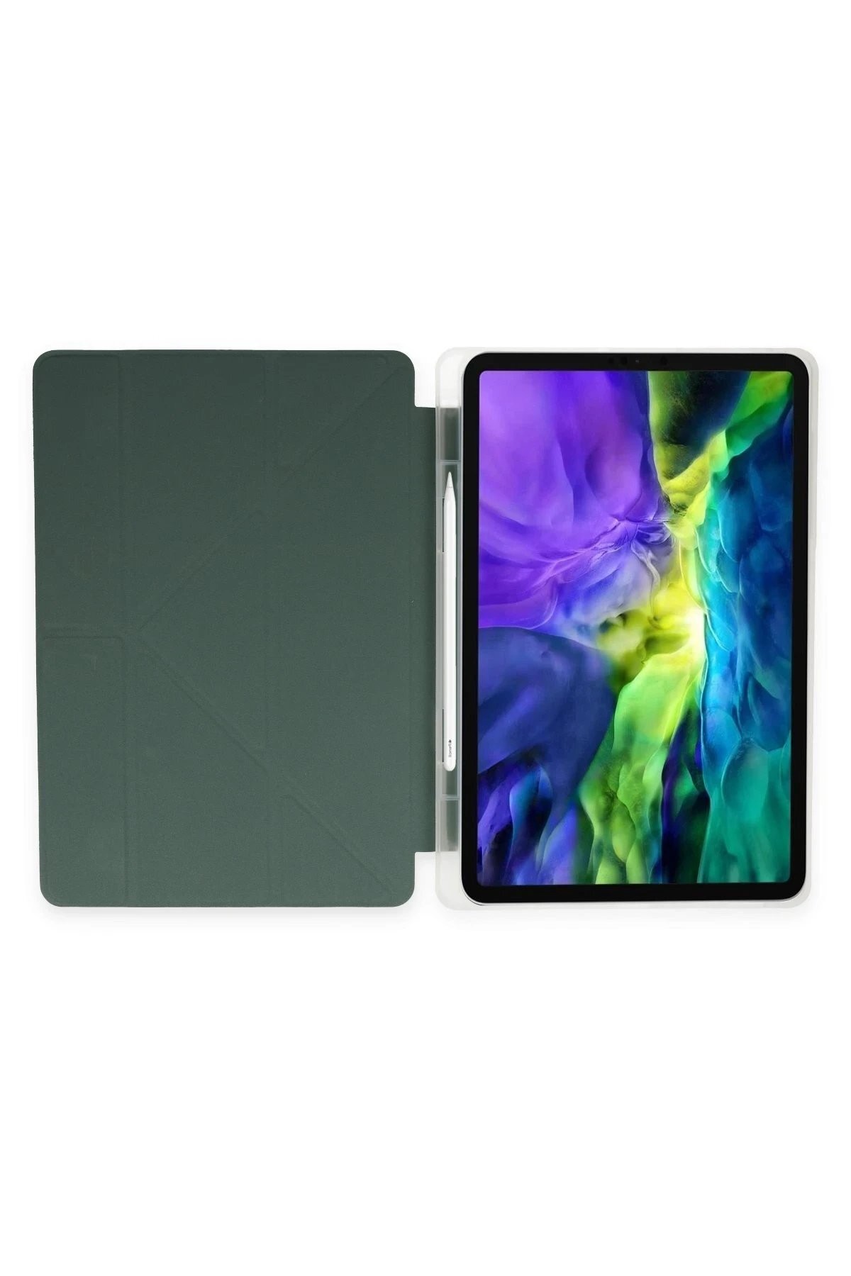 iPad Pro 11 (2018) Kılıf Kalemlikli Mars Tablet Kılıfı - Koyu Yeşil
