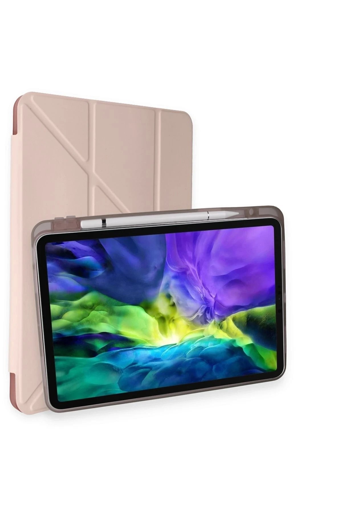 iPad Pro 11 (2018) Kılıf Kalemlikli Mars Tablet Kılıfı - Rose Gold