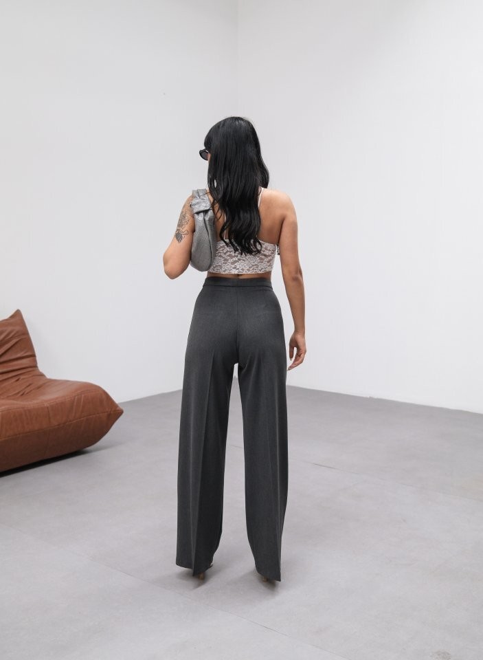Yüksek Bel Straight Fit Palazzo Pantolon
