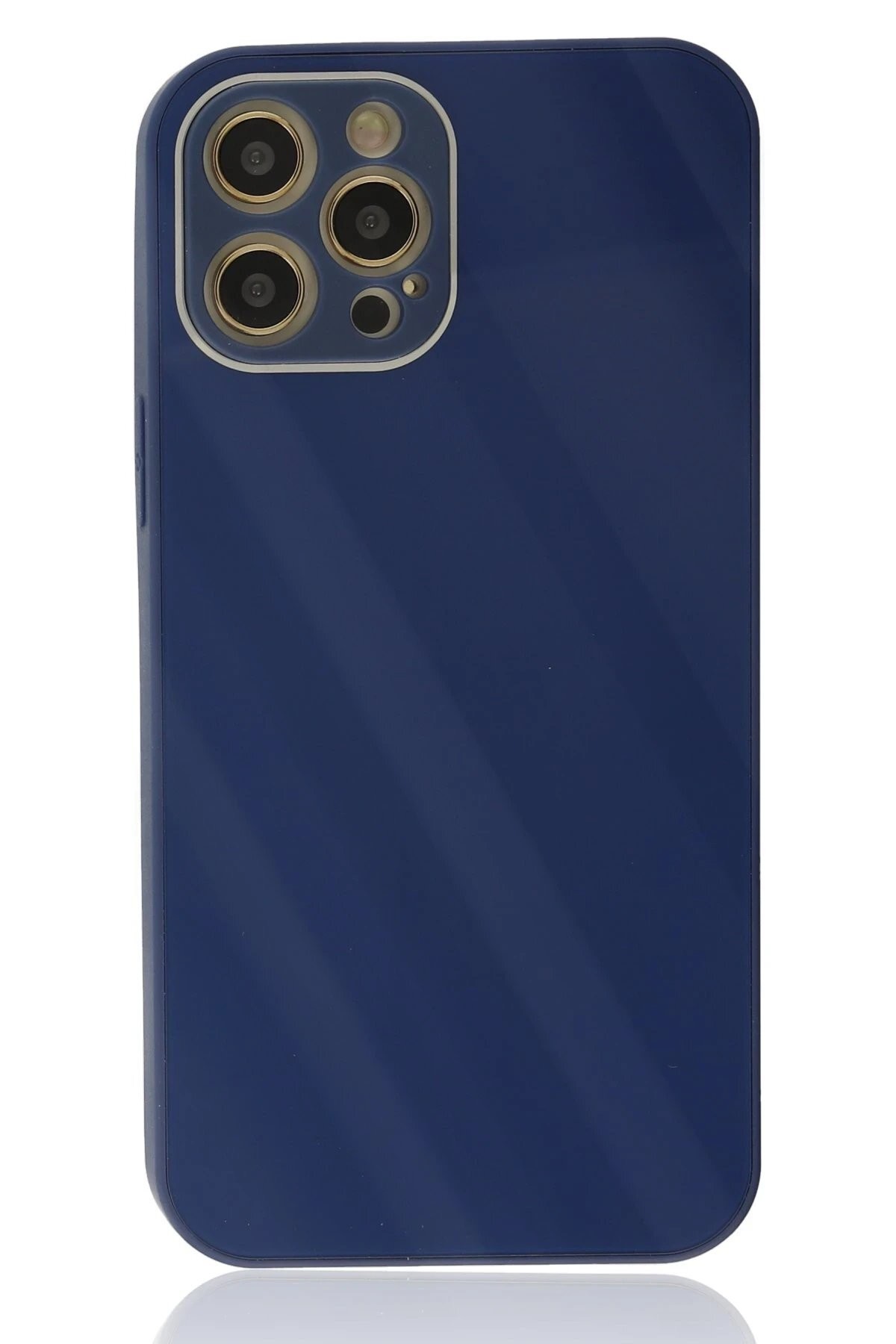 iPhone 12 Pro Kılıf Glass Kapak - Lacivert