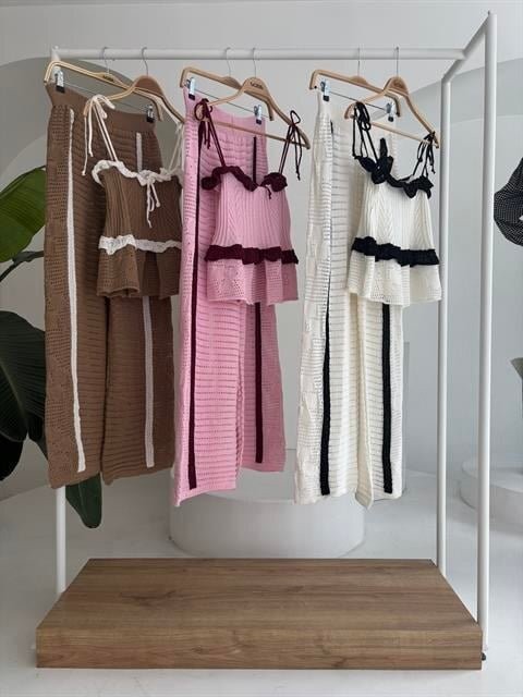 Askılı Bluz Pantolon Triko Takım 10114