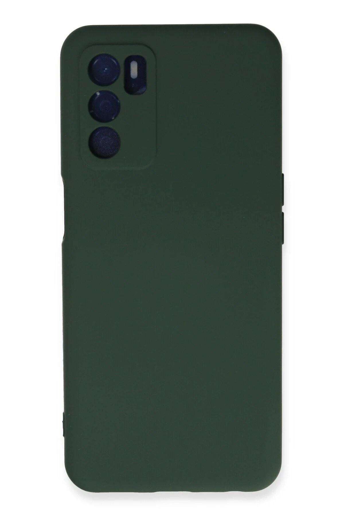 Oppo A16 Kılıf Nano içi Kadife Silikon - Koyu Yeşil