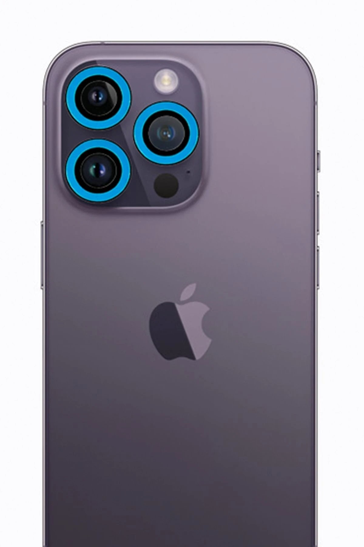 iPhone 12 Pro Max Neon Fosforlu Kamera Lens - Mavi