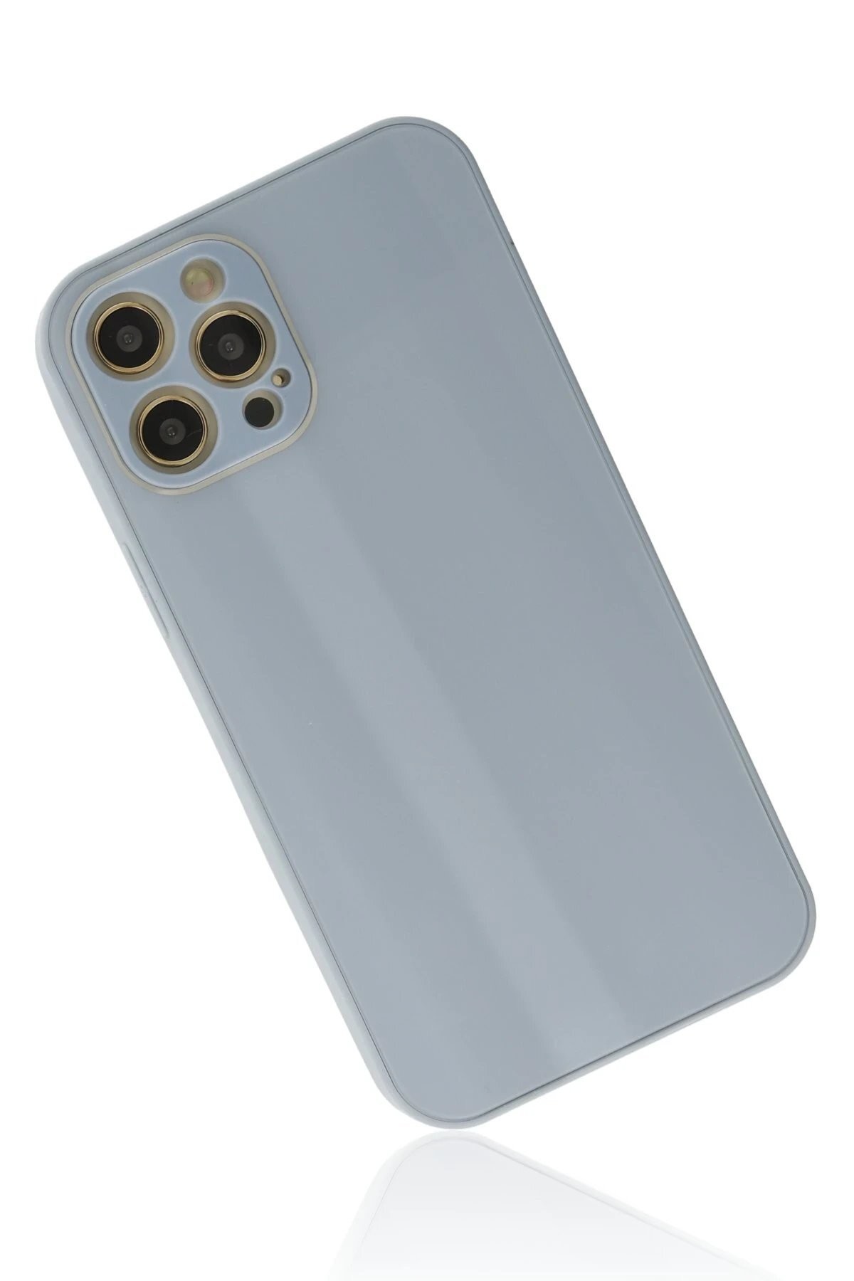 iPhone 12 Pro Kılıf Glass Kapak - Sky Blue